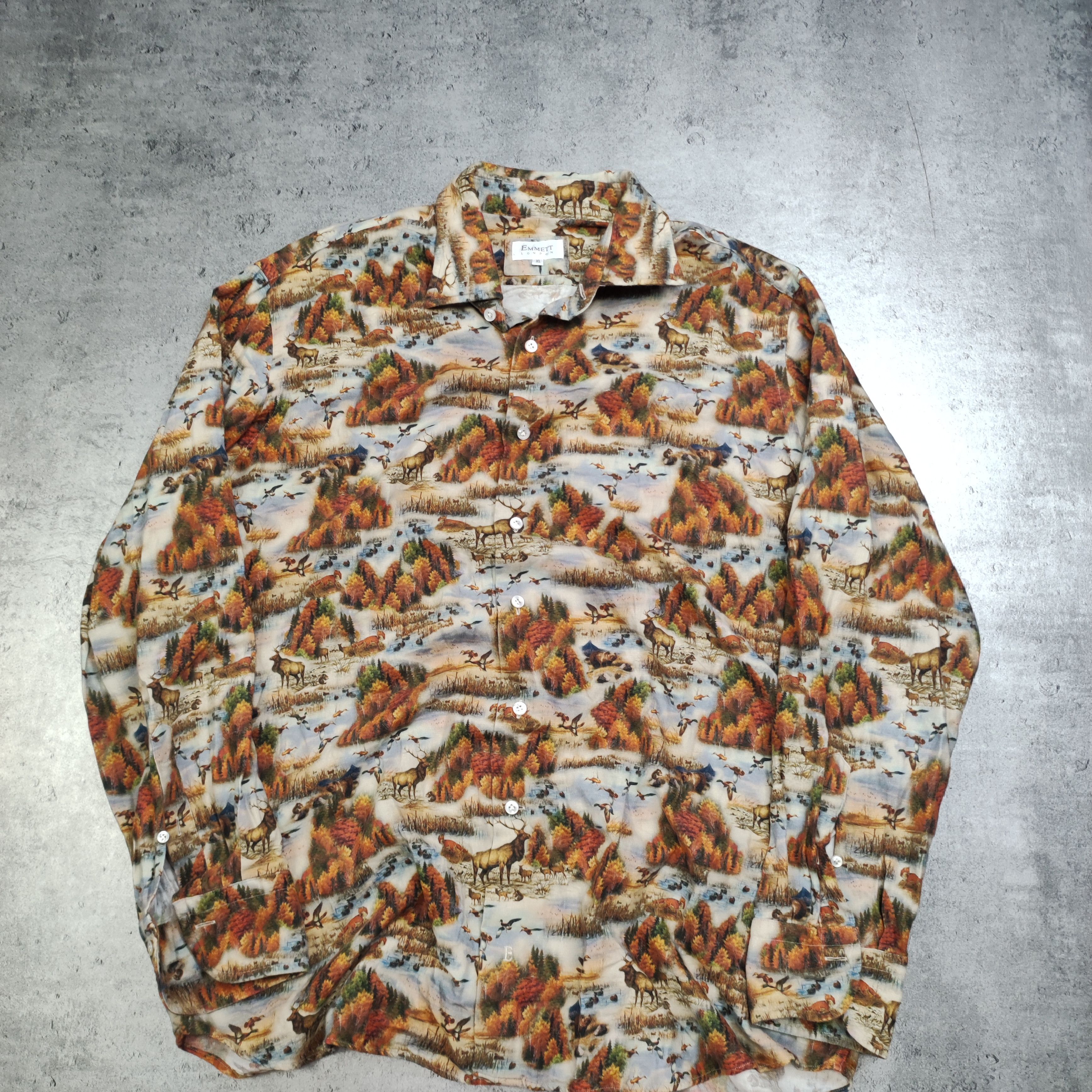 Emmett × Vintage Vintage RARE Emmett London Alaska USA Full Print Shirt Size US XL / EU 56 / 4 - 2 Thumbnail