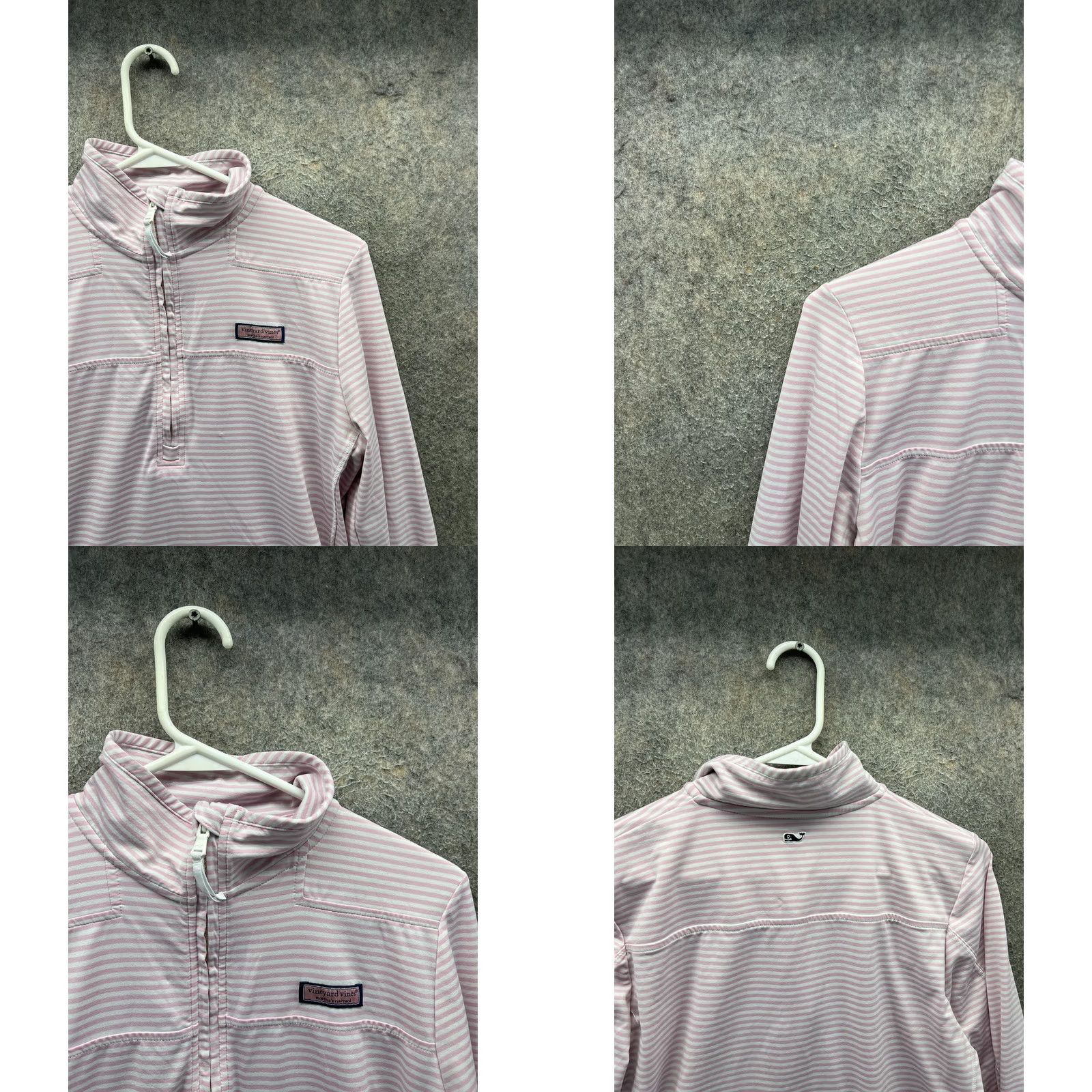 Vineyard Vines Vineyard Vines Shirt Womens Small Pink Stripe Mock Neck 1/4 Zip Jersey Top Size S / US 4 / IT 40 - 8 Thumbnail