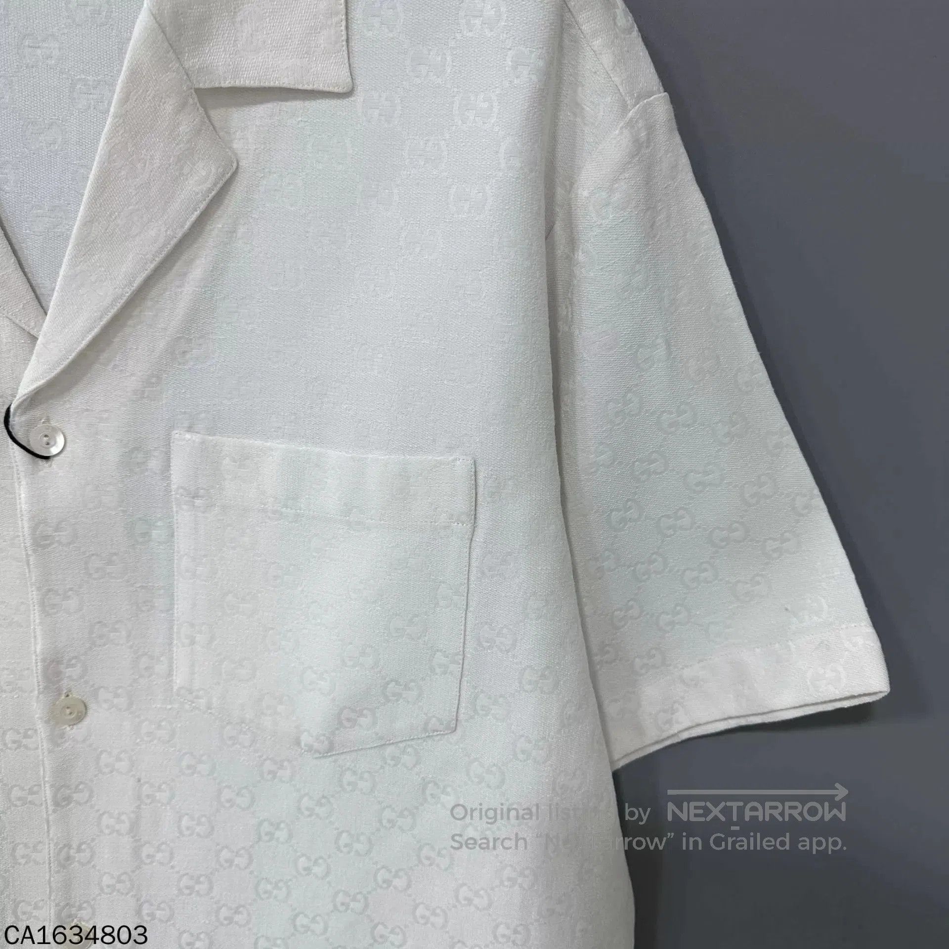 Gucci White Short Sleeve Button-Up Shirt. Size US M / EU 48-50 / 2 - 4 Thumbnail