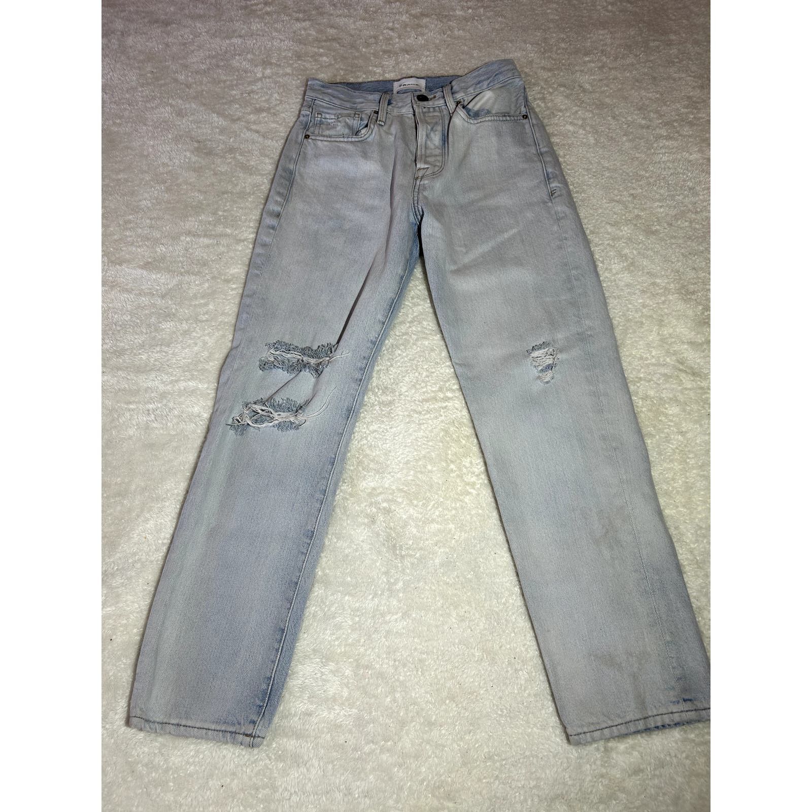 image of NWOT Frame Light Blue Le Original Distressed Jean Size 24, Women's