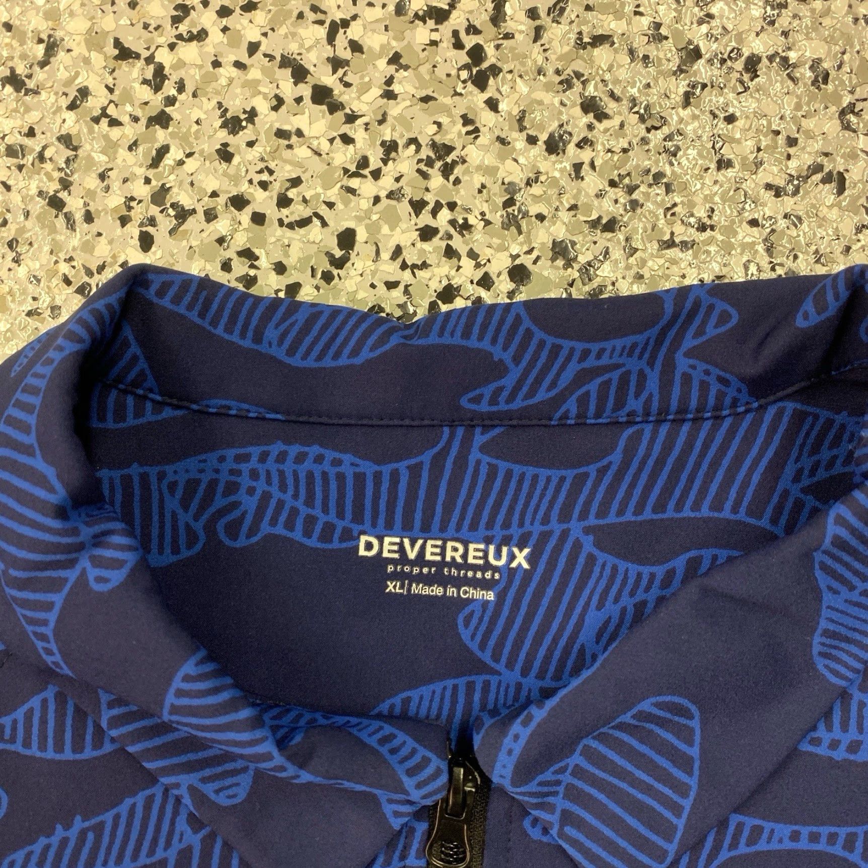 Vintage Devereux Golf Zip up XL Mens Sweatshirt Blue Camo Nylon Spandex Activewear Size US XL / EU 56 / 4 - 2 Thumbnail