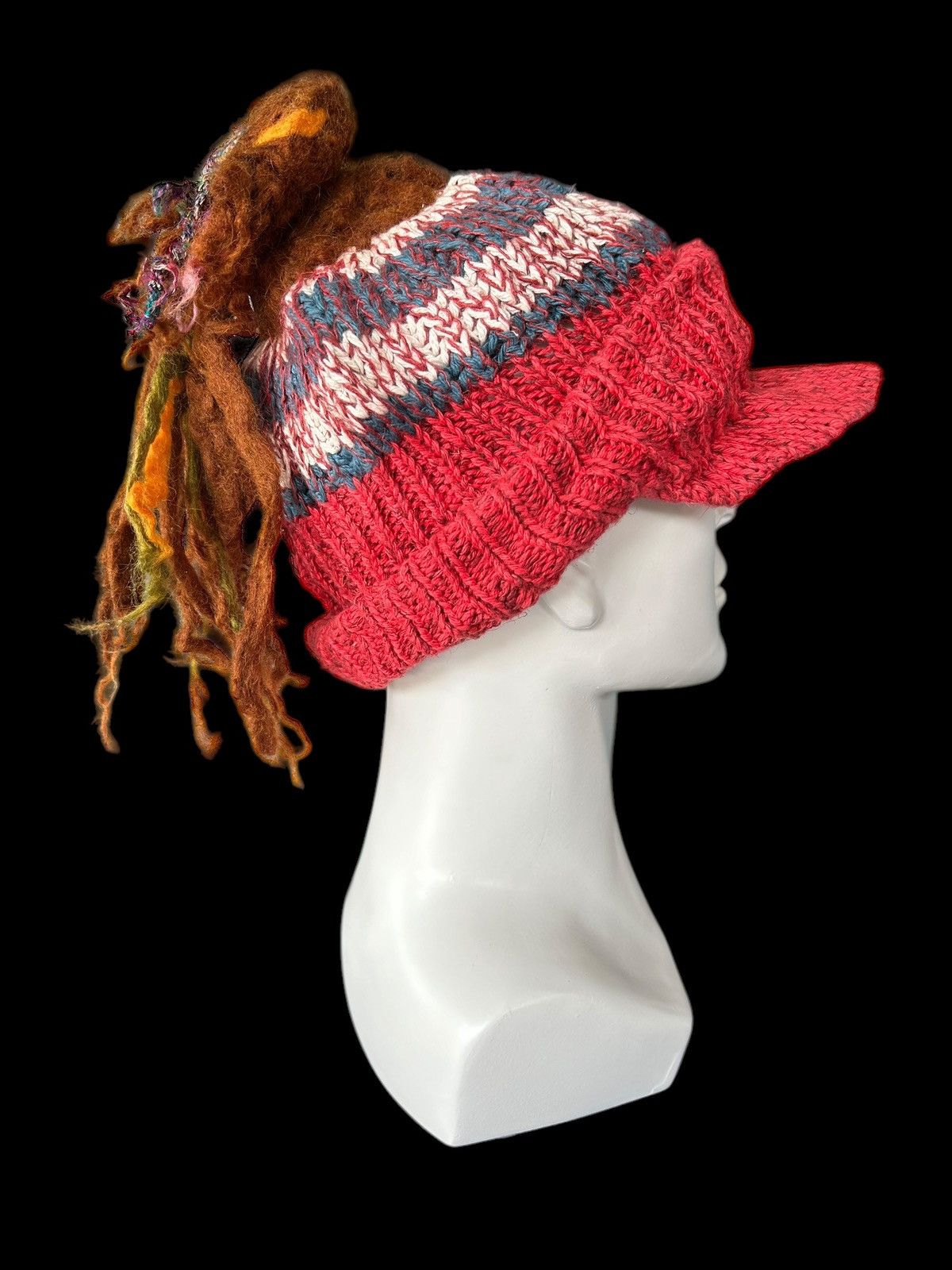 Japanese Brand × Kapital × Vintage Amina Crochet Knitted Handmade Custom Rare Hats ☠️☠️ Size ONE SIZE - 4 Thumbnail