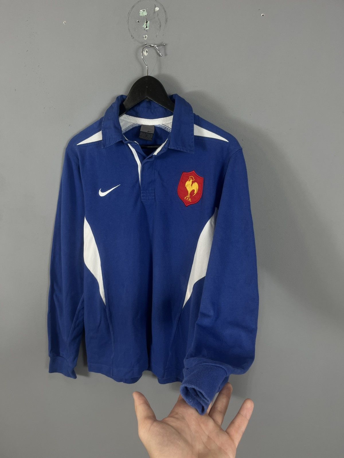 Nike Vintage Nike France Rugby Union Jersey Long Sleeve Shirt Size US M / EU 48-50 / 2 - 2 Thumbnail