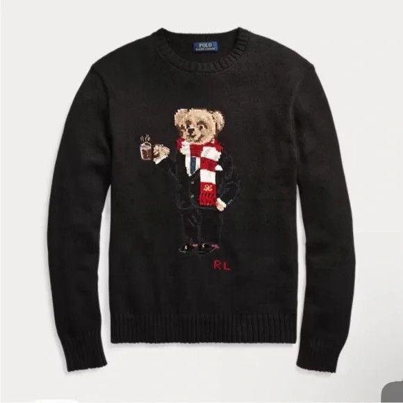 Polo Ralph Lauren Cocoa Polo Bear Sweater RARE Size US L / EU 52-54 / 3 - 1 Thumbnail