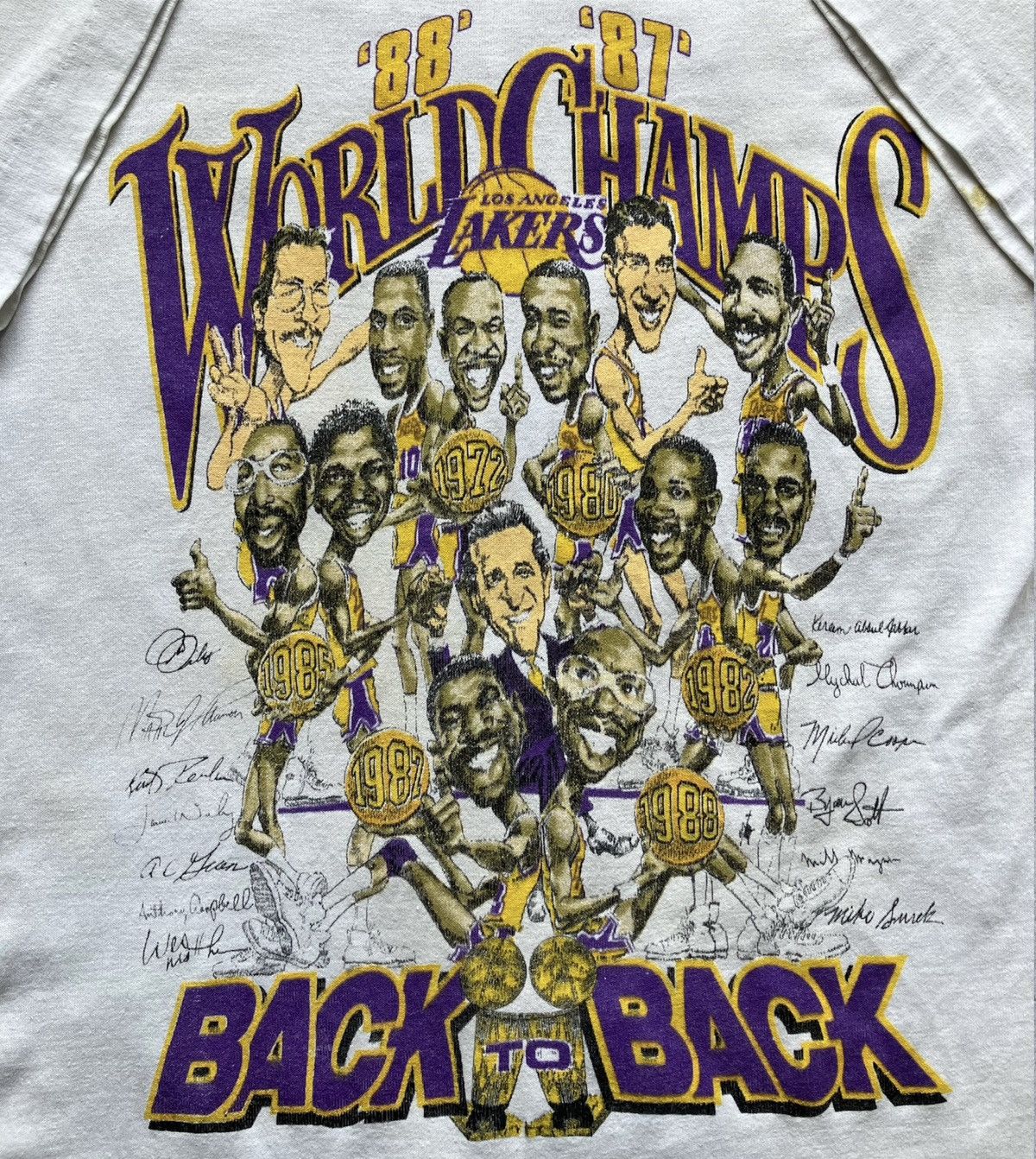 NBA Vintage 1988 Los Angeles Lakers Championship Tee Shirt 80s Size US M / EU 48-50 / 2 - 3 Thumbnail