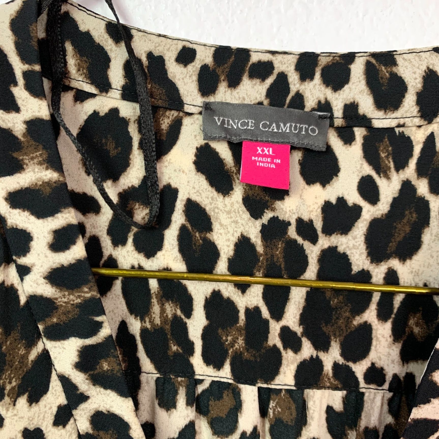 Vince Camuto Vince Camuto Leopard Blouse Shirt Top 2XL Womens Flutter Sleeve V-Neck Leopard Pattern Multicolor Casual Party/Cocktail 2XL Plus Size Size XXL / US 16-18 / IT 52-54 - 3 Thumbnail