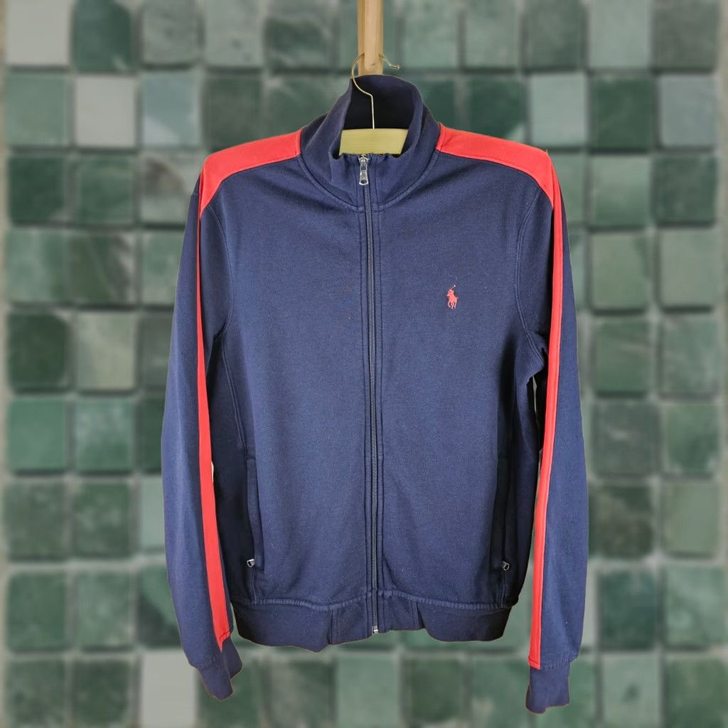 Polo Ralph Lauren VINTAGE Y2K POLO RALPH LAUREN NAVY FULL ZIP UP TRACK TOP JACKET SZ MEDIUM Size US M / EU 48-50 / 2 - 1 Thumbnail