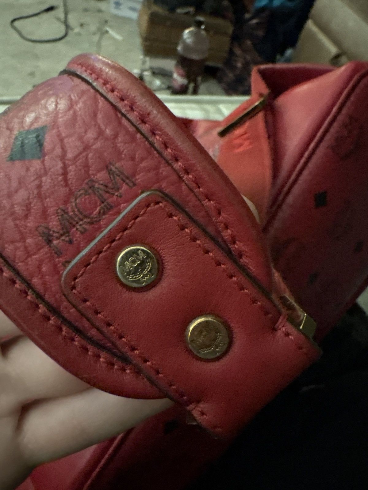 MCM MCM red Visetos stark studded backpack Size ONE SIZE - 11 Thumbnail