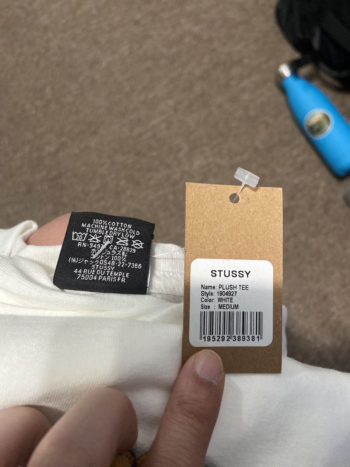 Stussy Plush Tee White Size US M / EU 48-50 / 2 - 4 Thumbnail