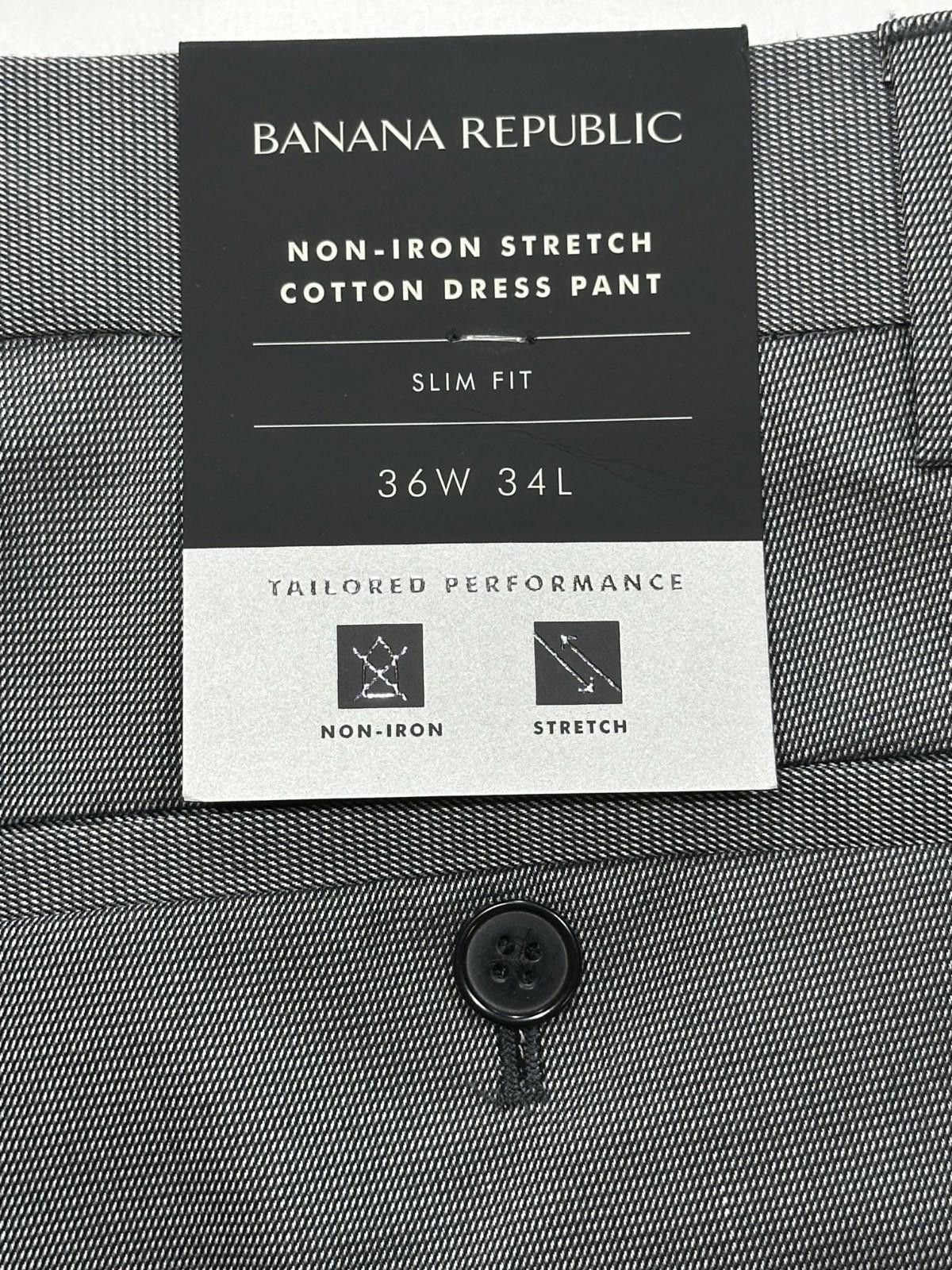Banana Republic Banana Republic Stretch Slim Fit Dress Pants Gray Mens 36/34 Size US 36 / EU 52 - 6 Thumbnail