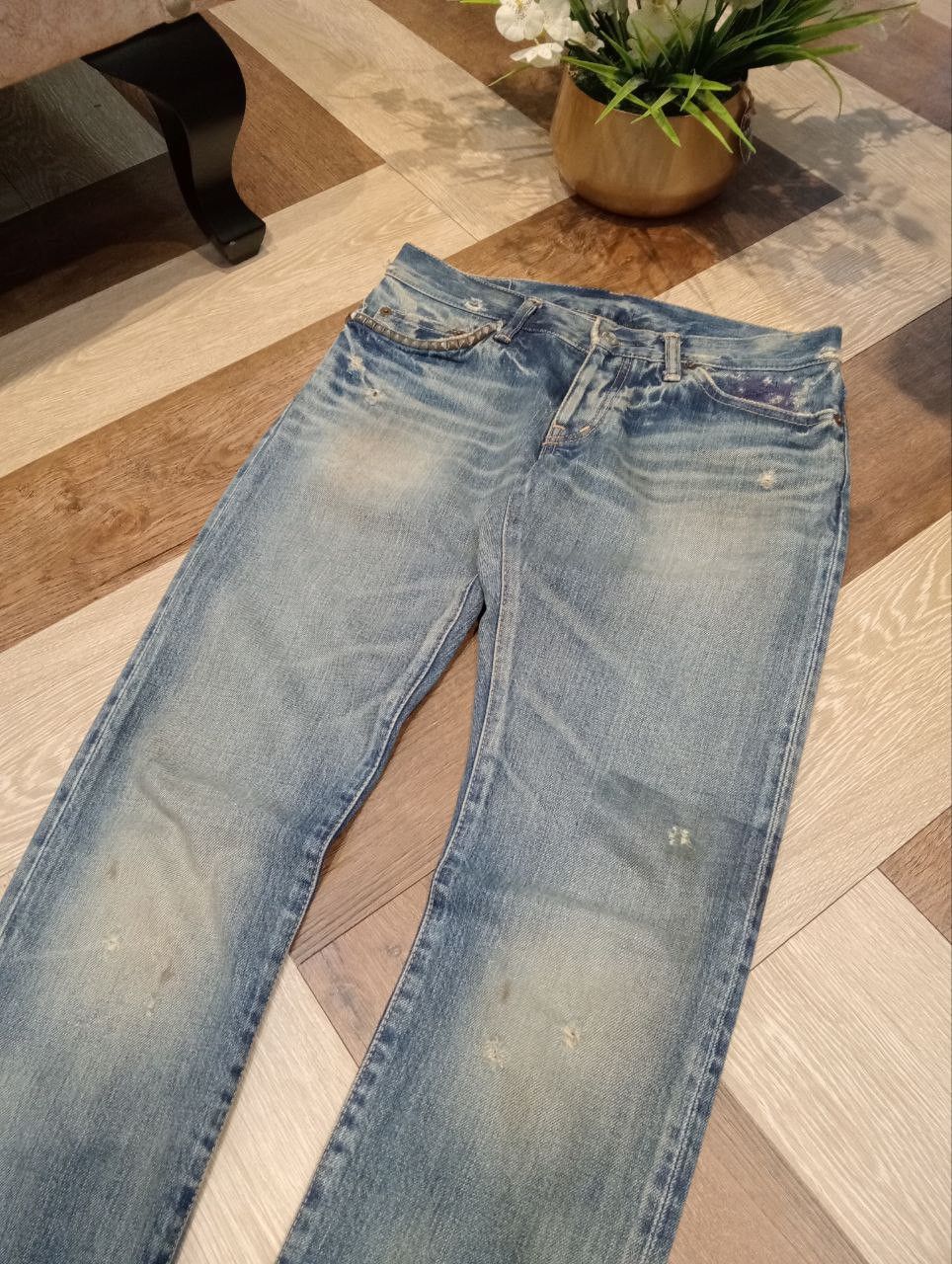 Hysteric Glamour HYSTERIC GLAMOUR KINKY BLUE DISTRESSED SELVEDGE DENIM JEANS Size US 30 / EU 46 - 5 Thumbnail