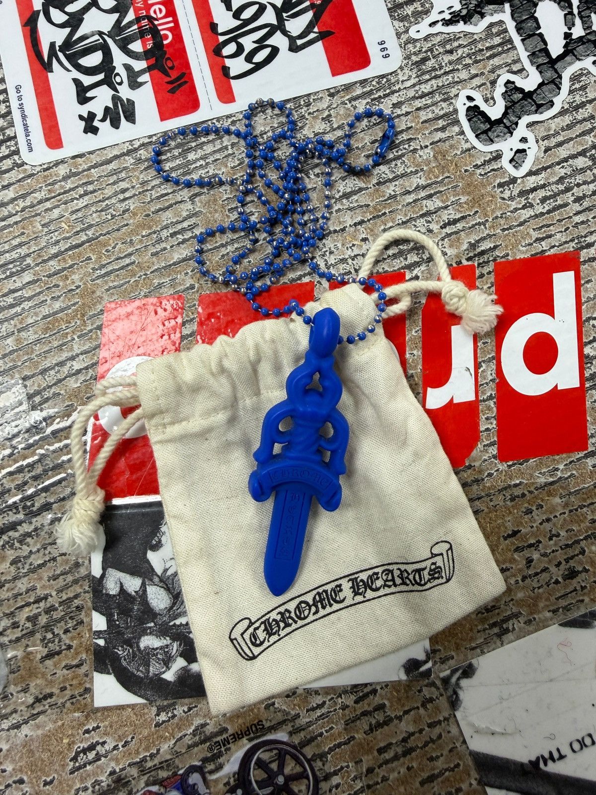 Chrome Hearts Chrome Hearts Blue Silicone “silichrome” Dagger Size ONE SIZE - 1 Thumbnail