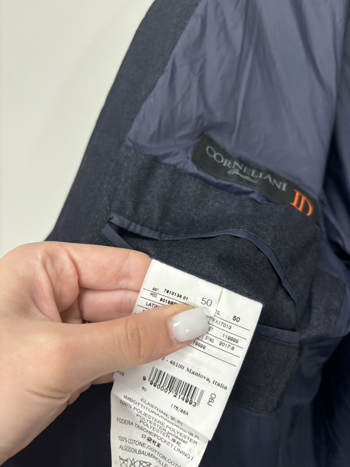 Corneliani Corneliani ID Men’s Navy Dual Closure Zip Snap Padded Jacket Size US M / EU 48-50 / 2 - 15 Thumbnail