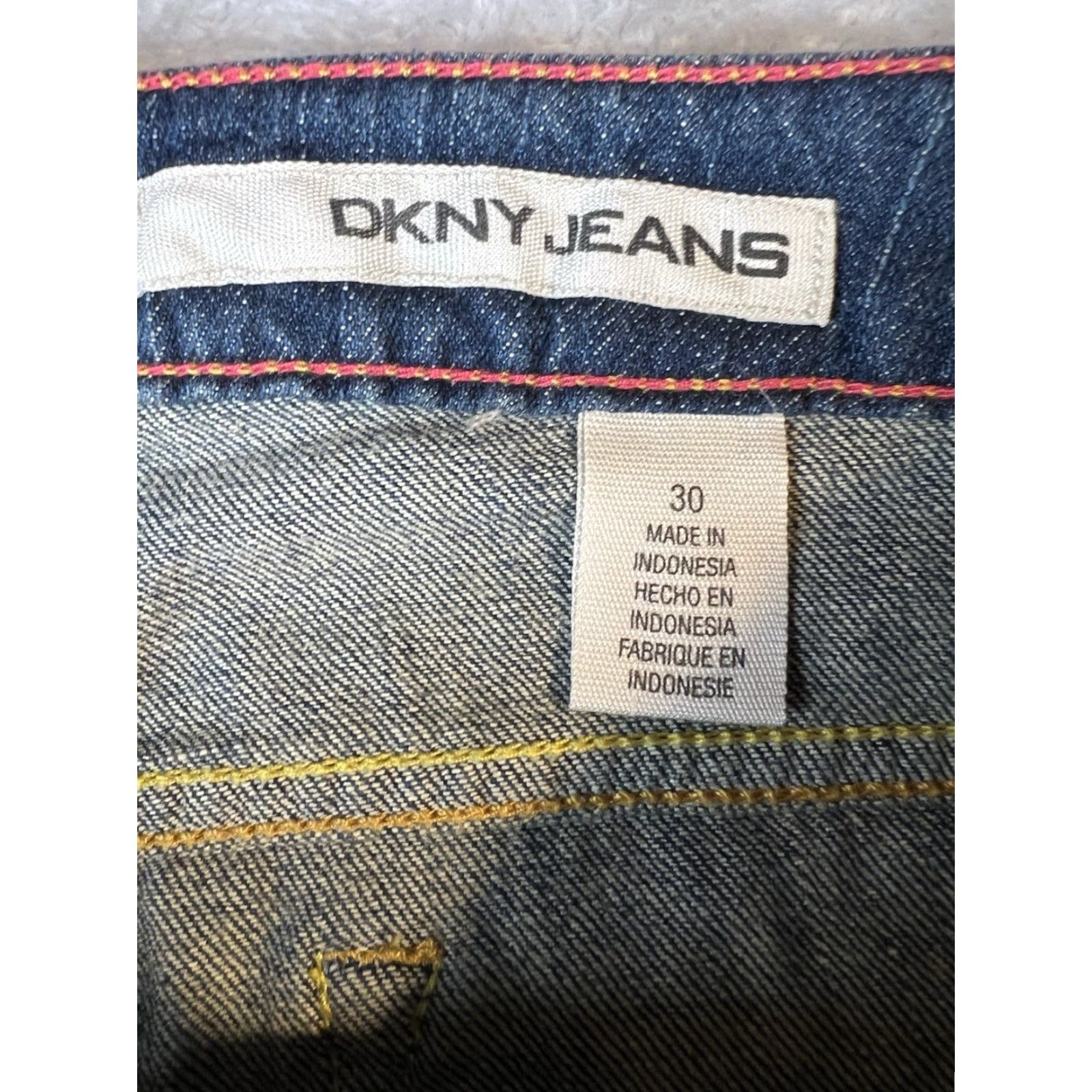 Vintage DNKY Times Square Jeans Dark Wash Stretch Blue Jeans 30 Regular Mens Womens Juniors 90s Bohemian City Size 30" / US 8 / IT 44 - 5 Thumbnail