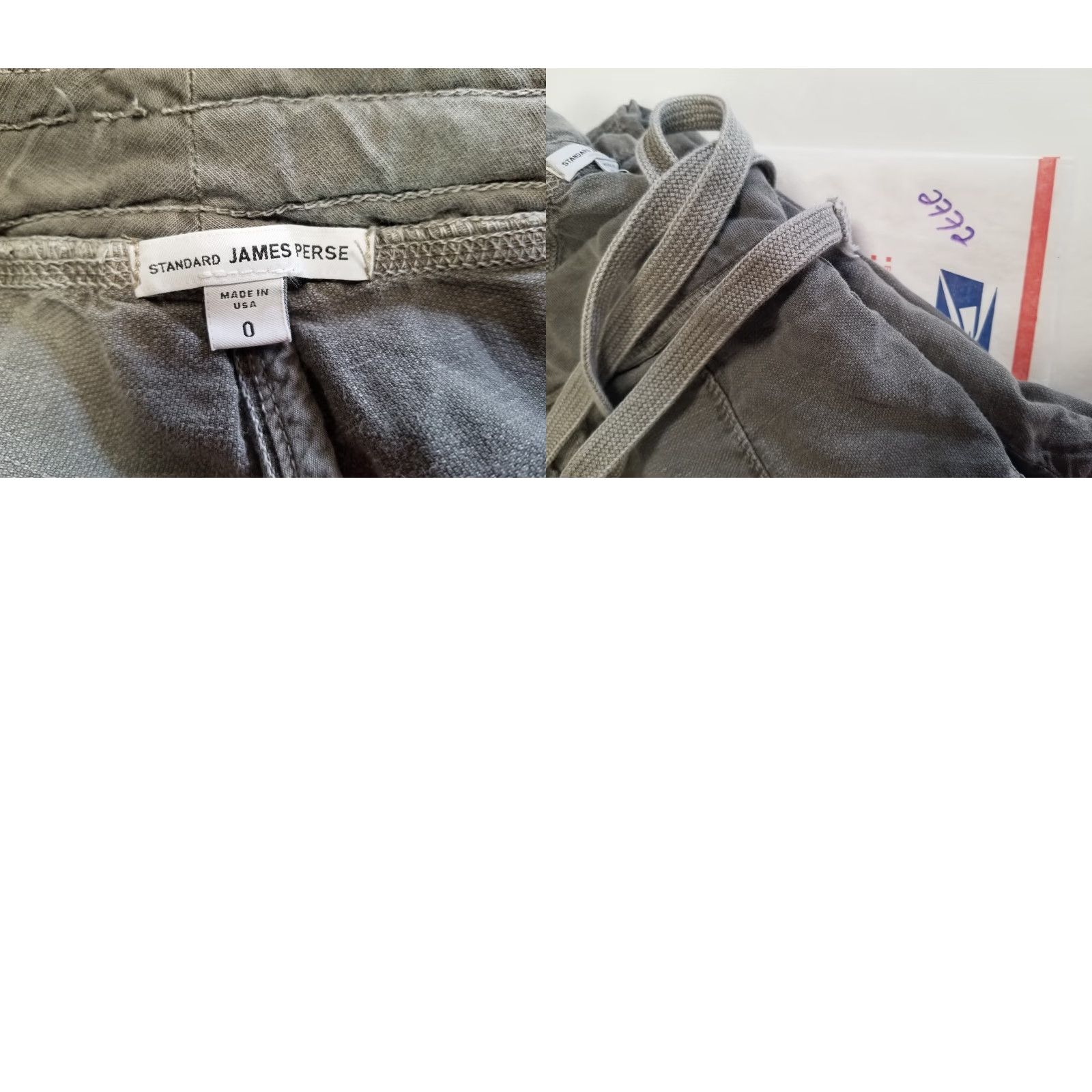 Vintage Standard James Perse Womens Cotton Jogger Pants Drawstring Waist Gray Size 0 Size 29" - 8 Thumbnail