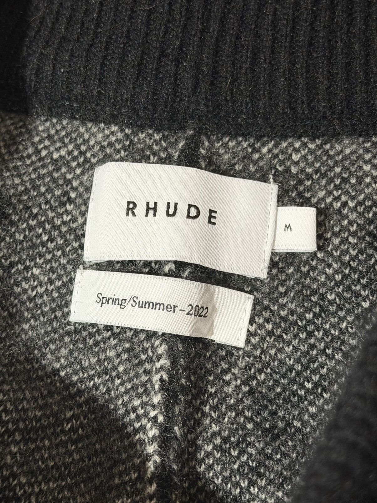 Rhude Authentic Rhude SS22 Knit Logo Shorts - Black/Creme - Size M Size US 32 / EU 48 - 3 Thumbnail