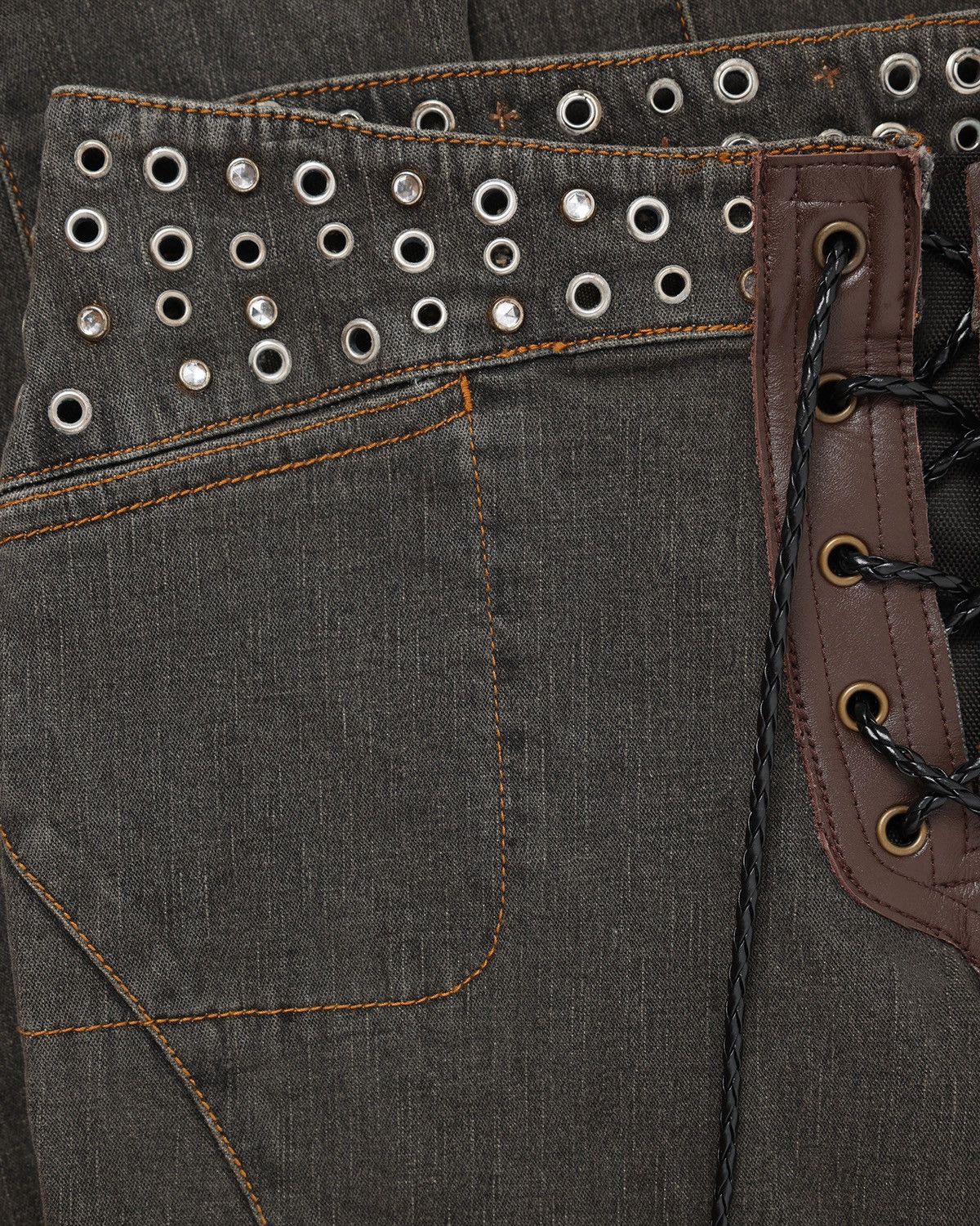 If Six Was Nine × Japanese Brand × Tornado Mart Vertgarments lace up flare jeans Size US 26 / EU 42 - 4 Thumbnail