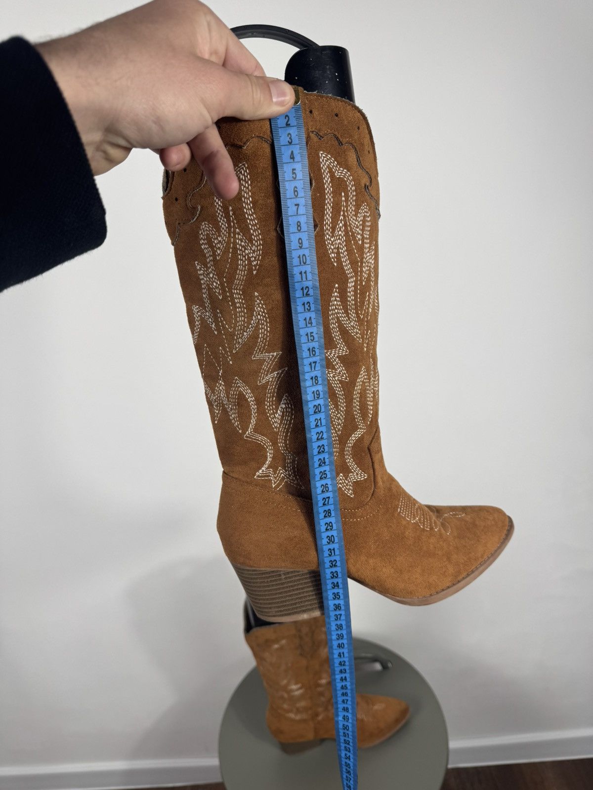 Other Women Western Cowboy Boots Brown Suede Mid Calf Heel EU 37 Size US 6 / IT 36 - 13 Thumbnail