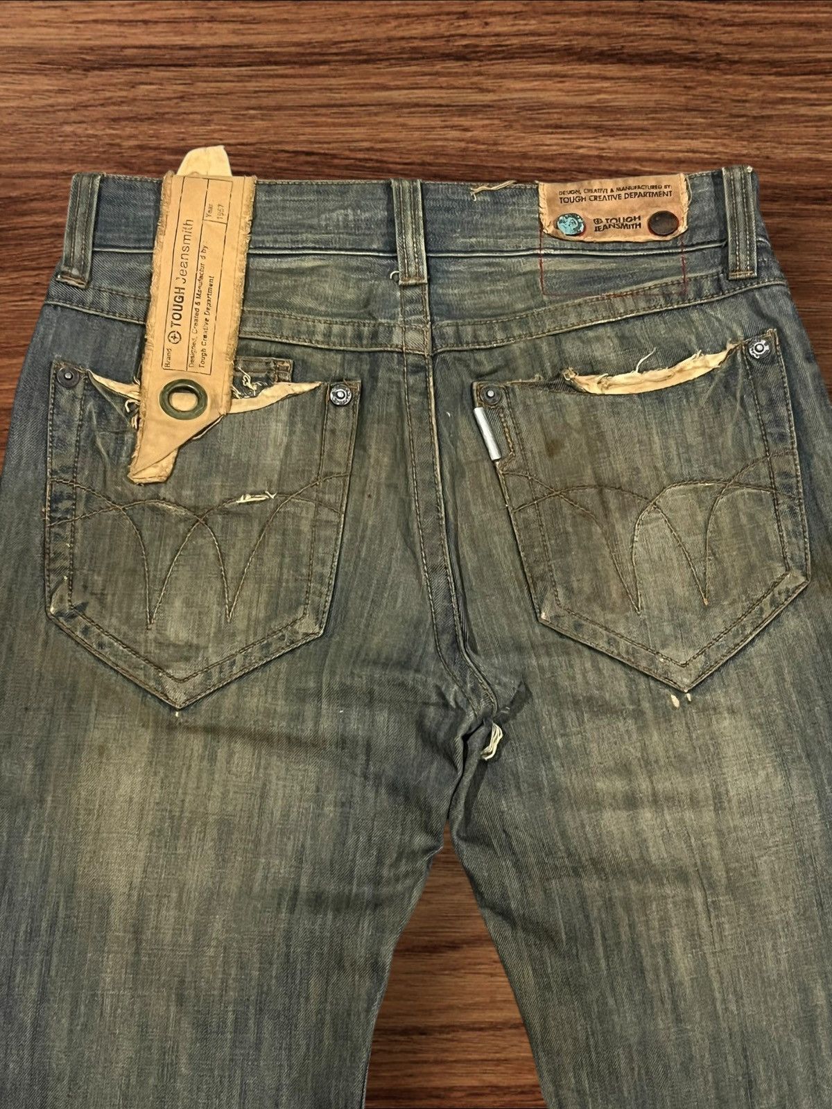 If Six Was Nine × Japanese Brand × Le Grande Bleu (L.G.B.) Japan Tough Jeans Smith Military Double Knee Distressed Jean Size US 32 / EU 48 - 8 Thumbnail