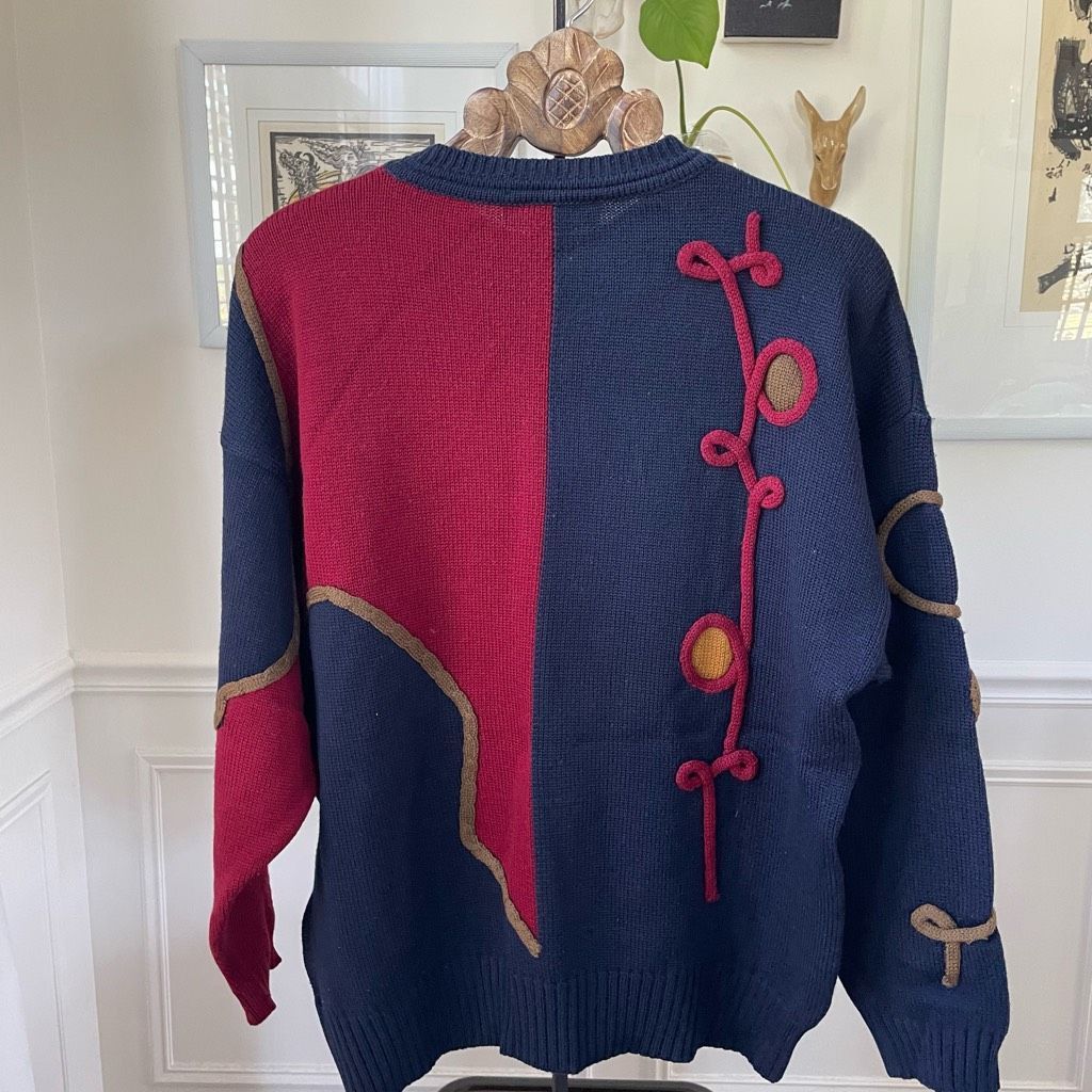 Andrew Fezza Vintage 90s Andrew Fezza 3D Knit Sweater MET MMA Exhibit Des Size US L / EU 52-54 / 3 - 5 Thumbnail
