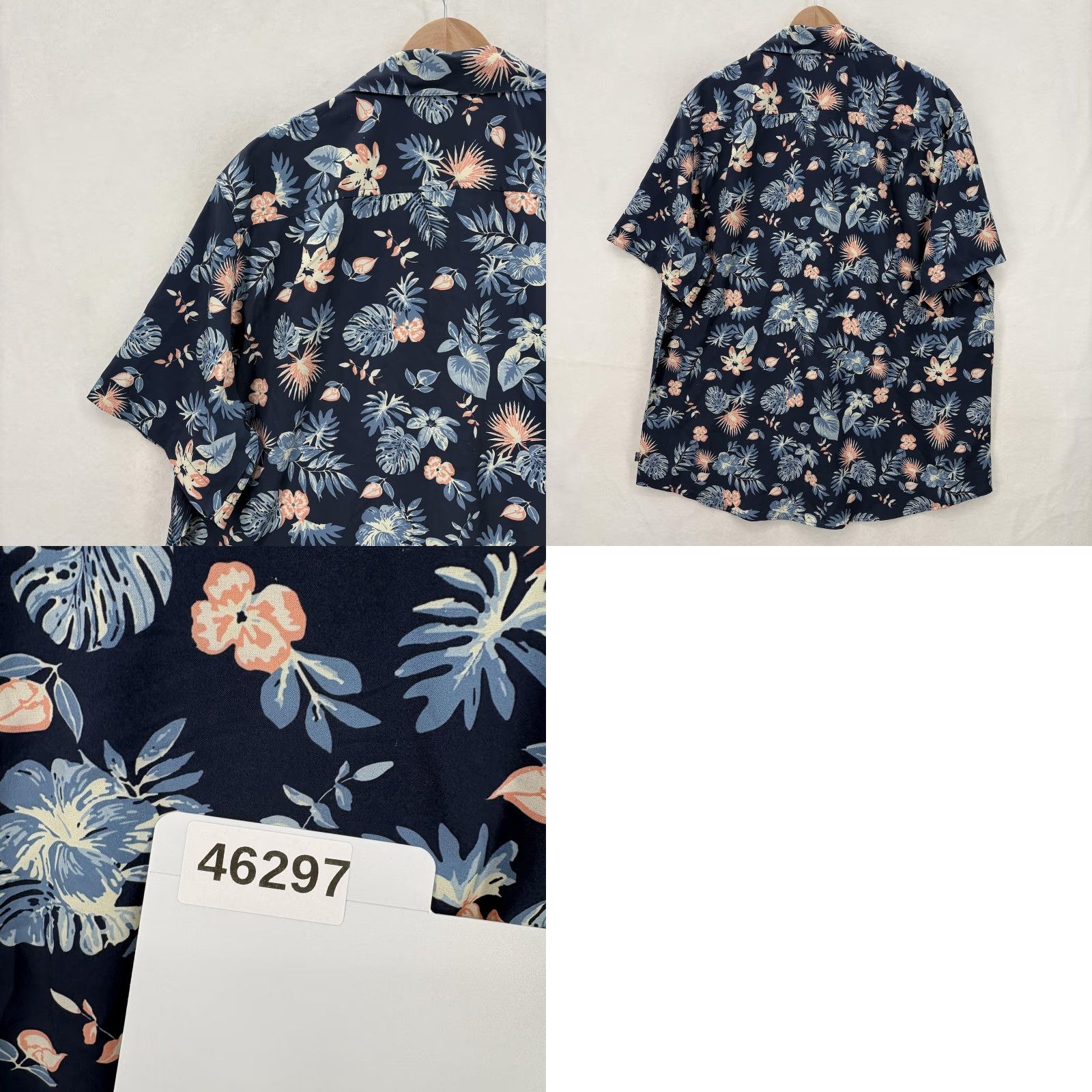Chaps Chaps Shirt Mens 2XL Blue Hawaiian Floral Short Sleeve Performance Stretch Camp Shirt Size US XXL / EU 58 / 5 - 9 Thumbnail