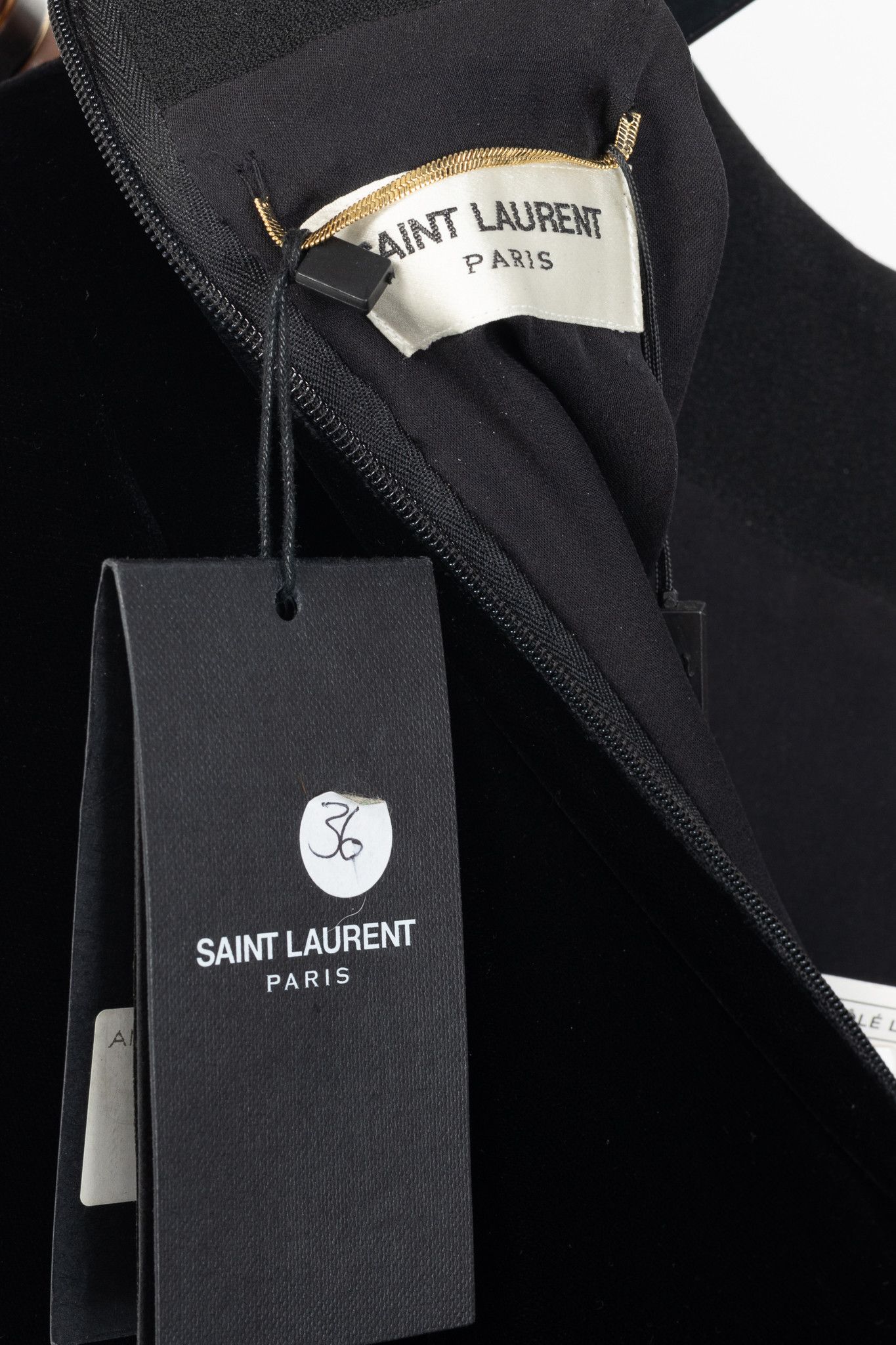 Saint Laurent Paris Saint Laurent AW14 Runway Velvet Chain-Embellished Minidress Size S / US 4 / IT 40 - 4 Thumbnail
