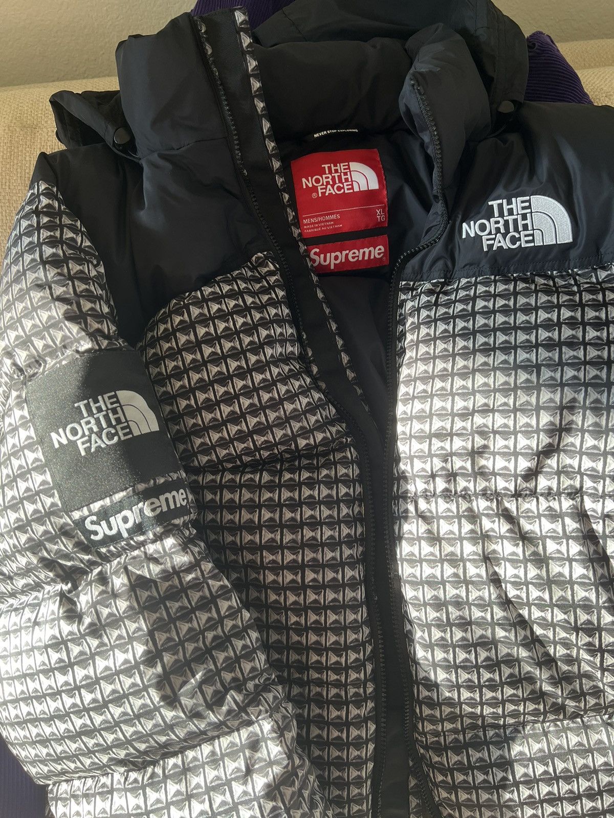 Supreme The North Face Studded Nuptse Pant Red