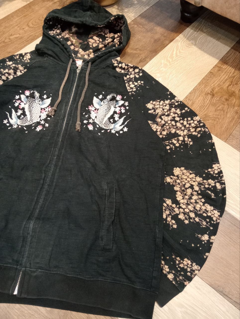 Japanese Brand JAPANESE CLASSIC SCRIPT SUKAJAN SUGOI FISH EMBROIDERY HOODIE Size US M / EU 48-50 / 2 - 6 Thumbnail