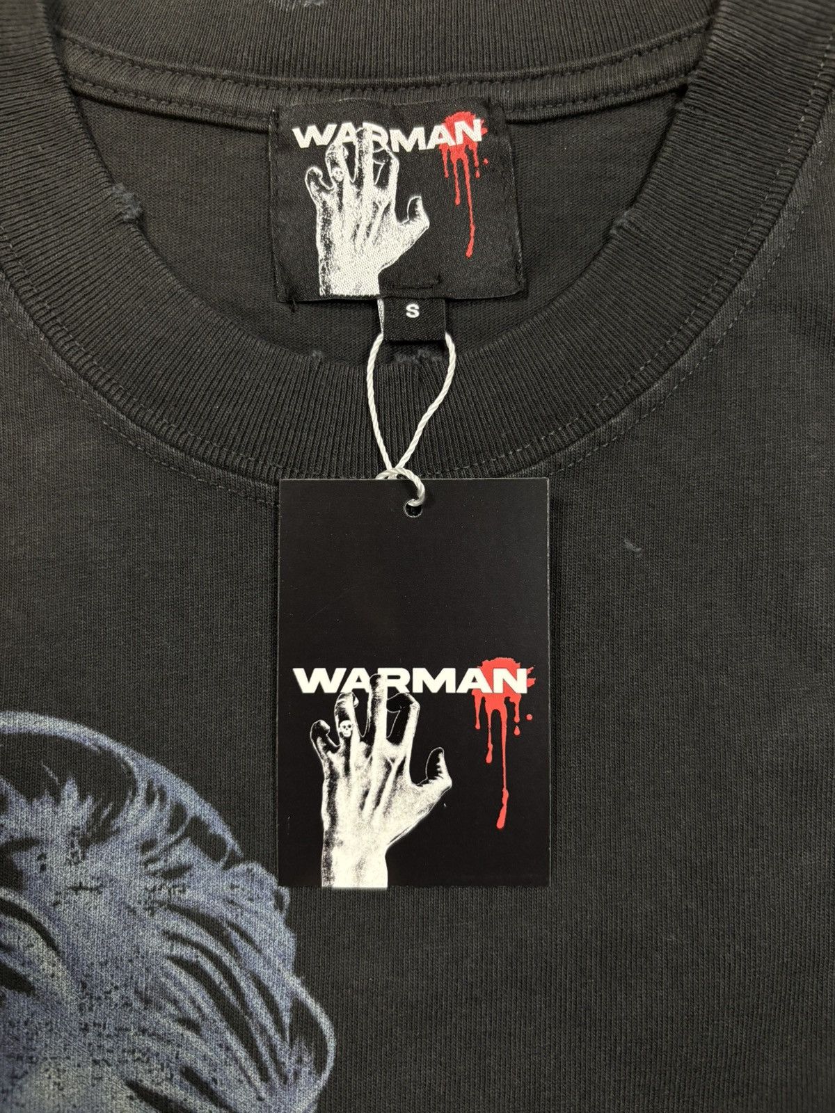 Vintage WARMAN RIDING GHOST GIRL GRAPHIC TEE, WASHED BLACK Size US S / EU 44-46 / 1 - 4 Thumbnail