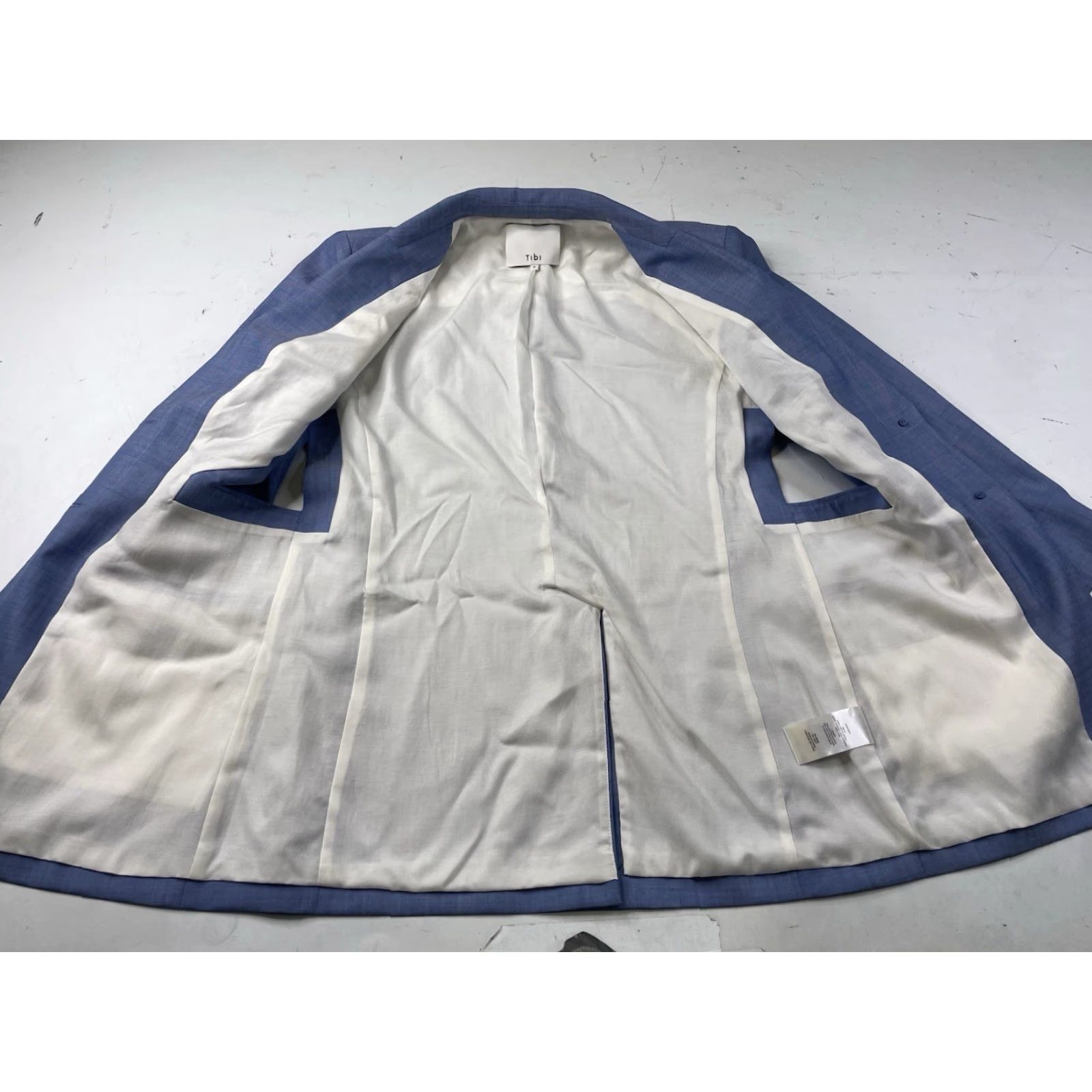 Tibi Tibi Blazer Shirt Jacket Blue Size 6 Women Regular Button Two-Button Long Sleeve Solid Cotton Blend Casual Jacket Size M / US 6-8 / IT 42-44 - 3 Thumbnail