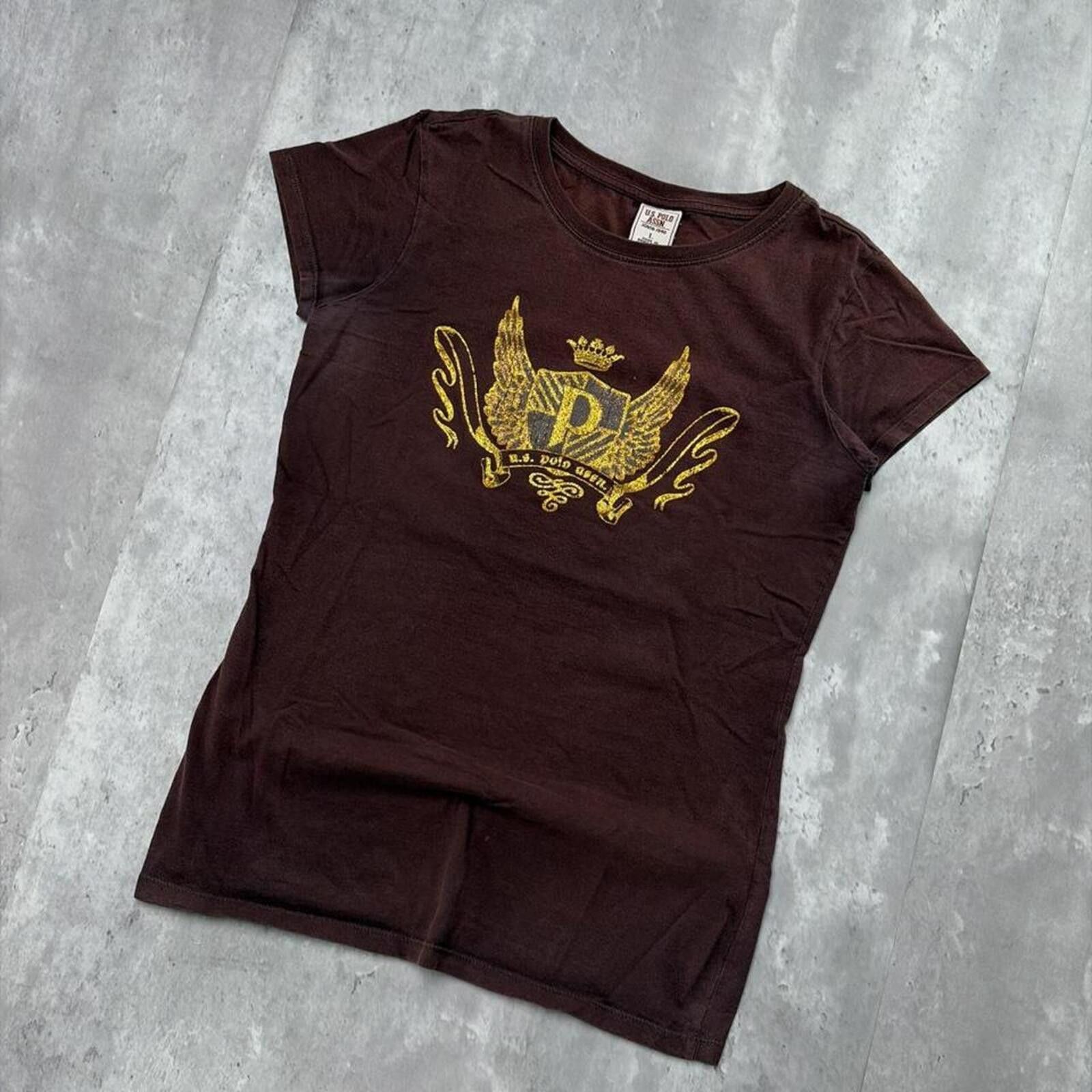 U.S. Polo Assn. Y2K Brown U.S. Polo Assn Grunge Skater Gothic T-Shirt Size XS / US 0-2 / IT 36-38 - 2 Thumbnail