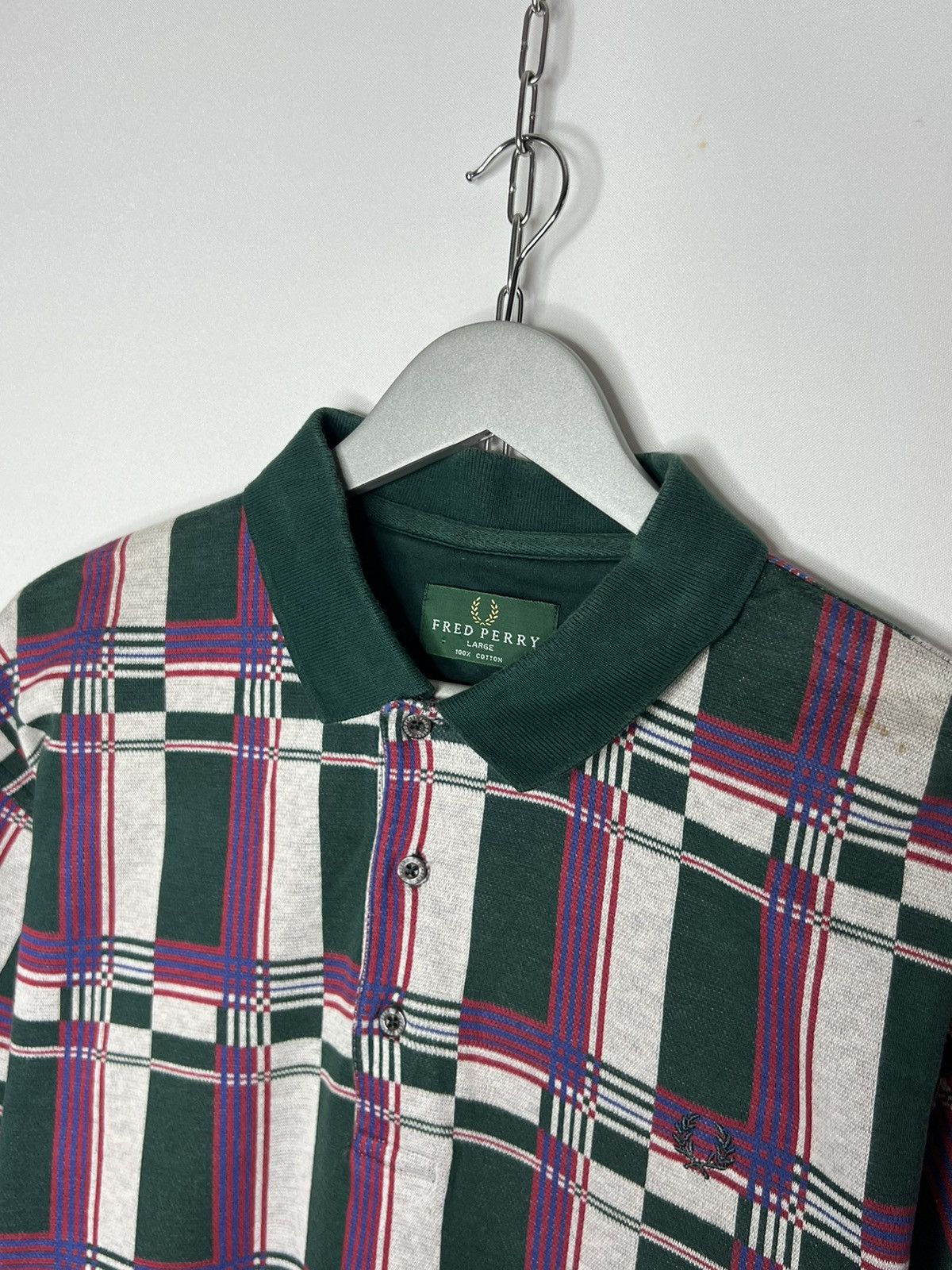 Other 🔥 Rare Vintage Fred Perry Plaid Polo Shirt Short Sleeve 🔥 Size US L / EU 52-54 / 3 - 3 Thumbnail