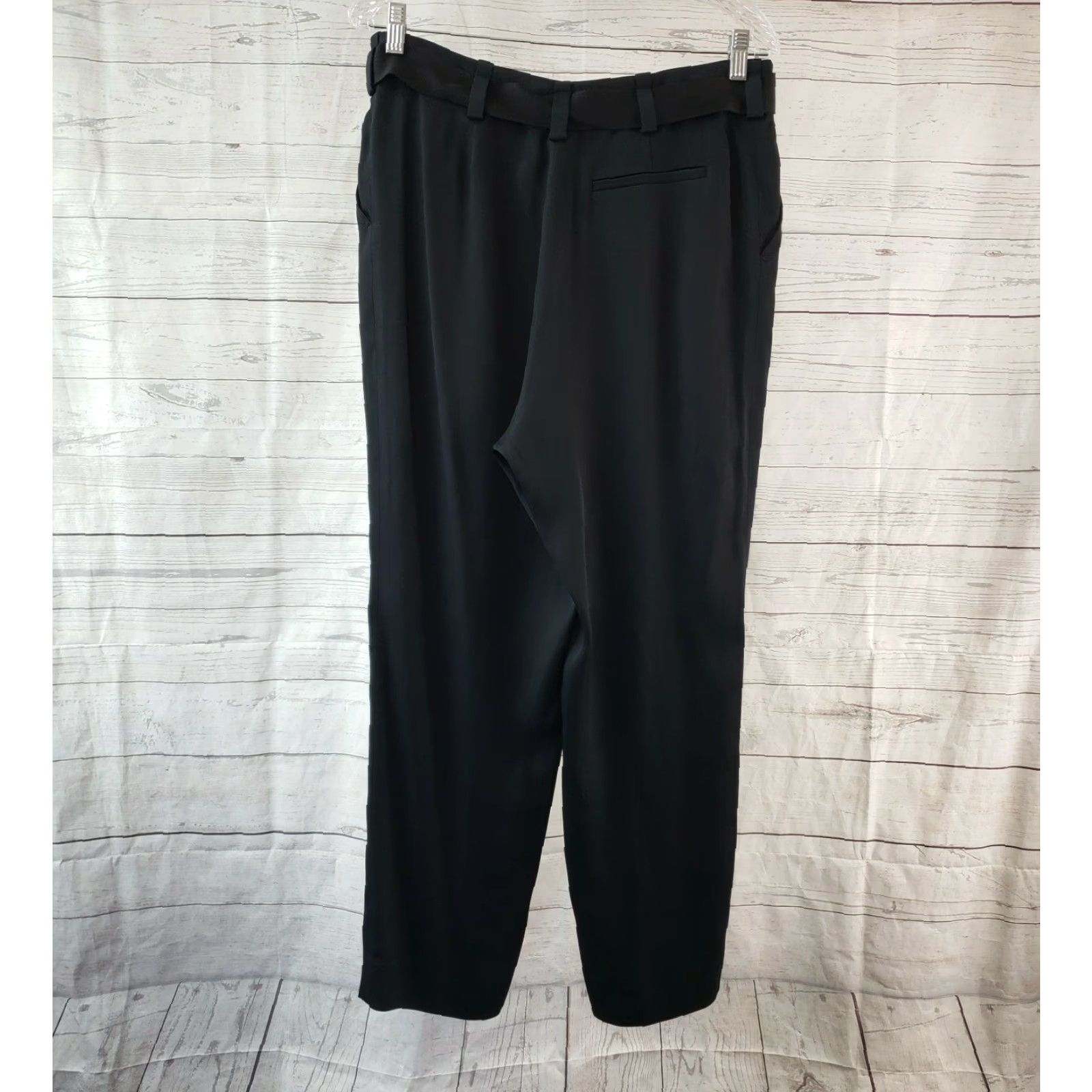 Lanvin Jeanne Lanvin Womens Pants Sz 42 US 12 Black Belted Tapered Leg Cropped Dress Pants Size 34" / US 12 / IT 48 - 3 Thumbnail
