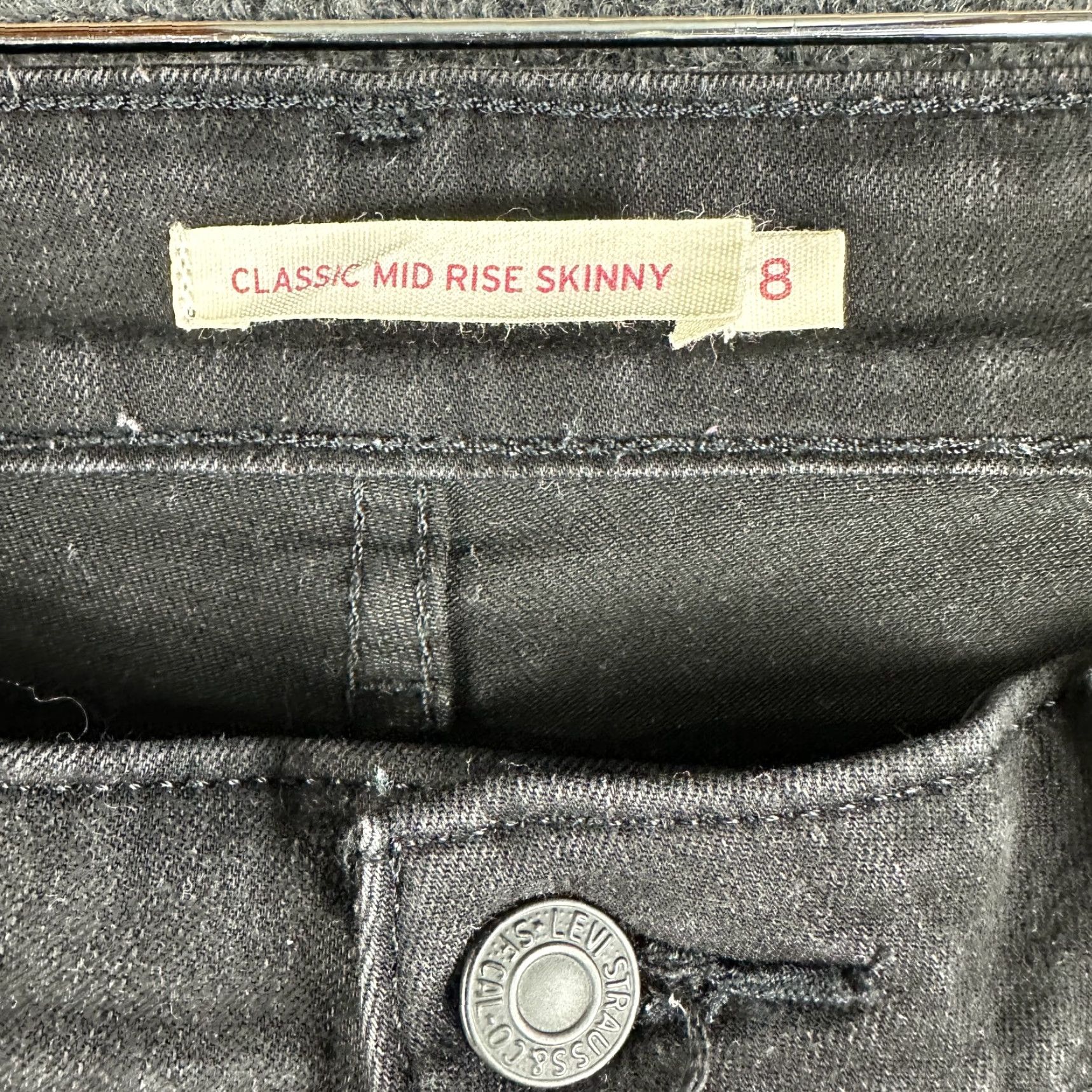 Levi's Levi's Jeans Womens 8 Classic Mid Rise Skinny Black Cotton Stretch Pockets Size 30" / US 8 / IT 44 - 5 Thumbnail