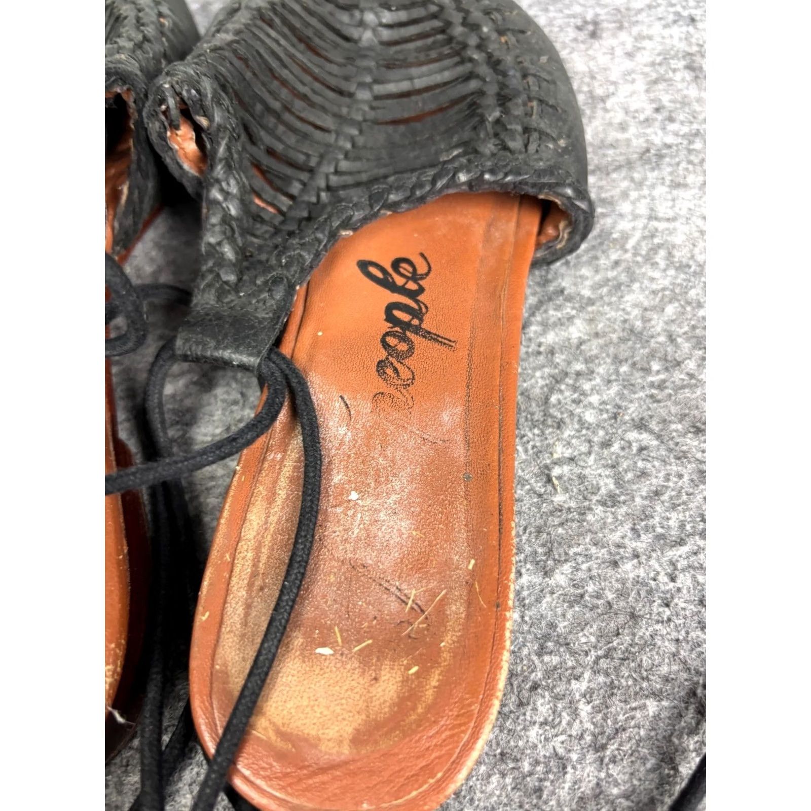 Free People VINTAGE Free People Dana Woven Flat Mule Women's EU 36 Black and Brown Strap Shoes Size US 5 / IT 35 - 4 Thumbnail