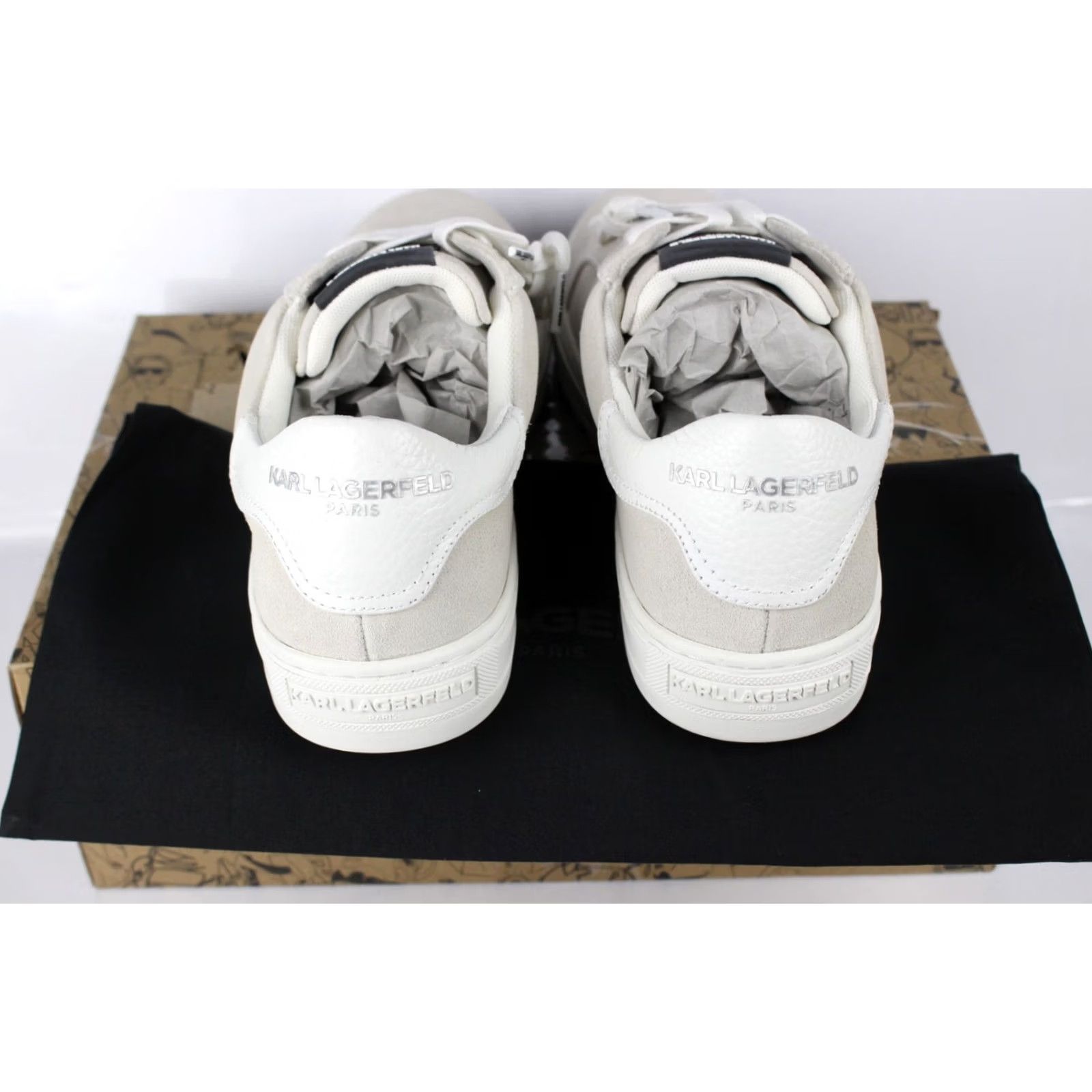 Karl Lagerfeld Karl Lagerfeld Paris Men's Suede Sneakers Size 10.5 Sandblast LF4S1021 W/Bag - Beige Leather Casual Shoes, 10.5 Mens, Sandblast, Logo, Fashion Sneaker Size US 11 / EU 44 - 5 Thumbnail