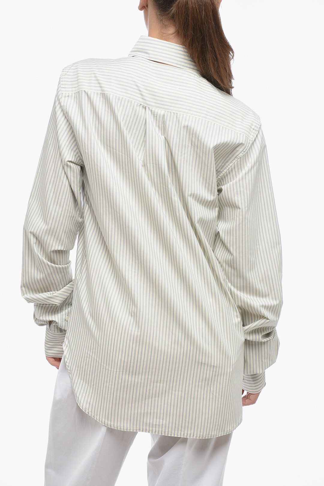 Maison Margiela og1mm1224 Balanced Stripe Cotton Shirt in Multicolor Size M / US 6-8 / IT 42-44 - 2 Thumbnail