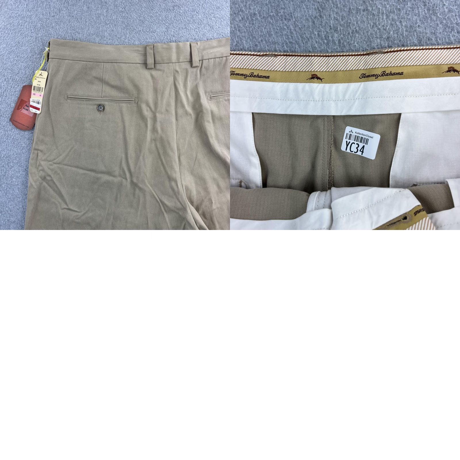Tommy Bahama Tommy Bahama Shorts Mens 40 Beige Silk Pleated Chino Casual Preppy Adult) Size US 40 / EU 56 - 9 Thumbnail