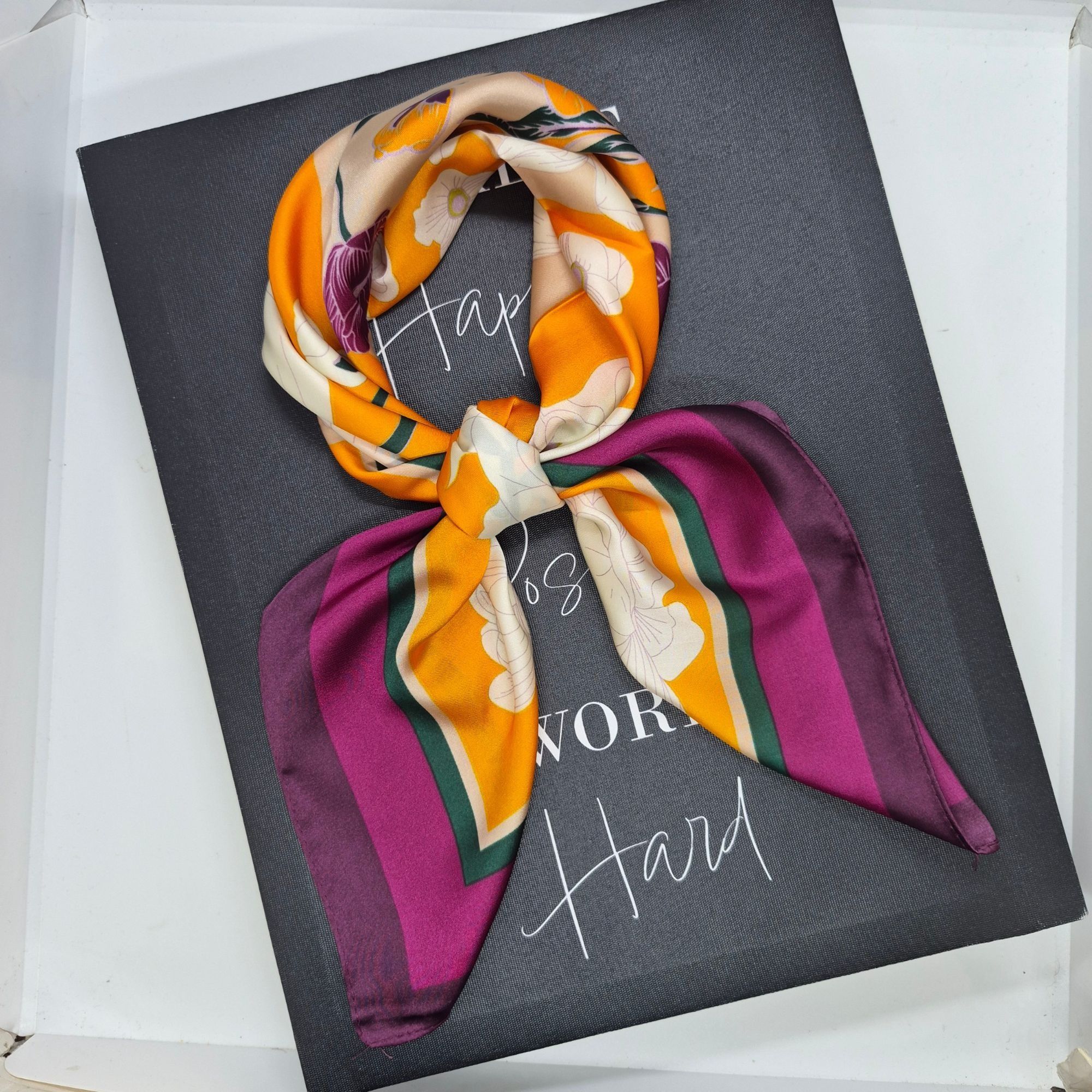 Other New Elegant Women Scarf or Handkerchief for Head Yellow Purp Size ONE SIZE - 3 Thumbnail
