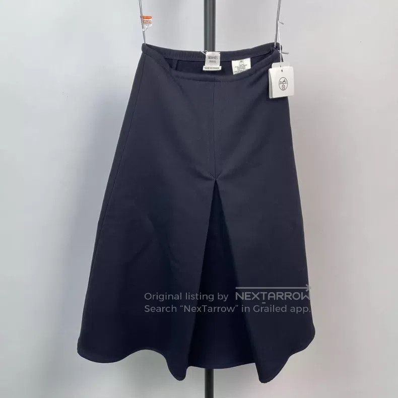 Hermes Hermes Black Wool Long A-Line Skirt Size 24" / US 00 / IT 34 - 1 Thumbnail