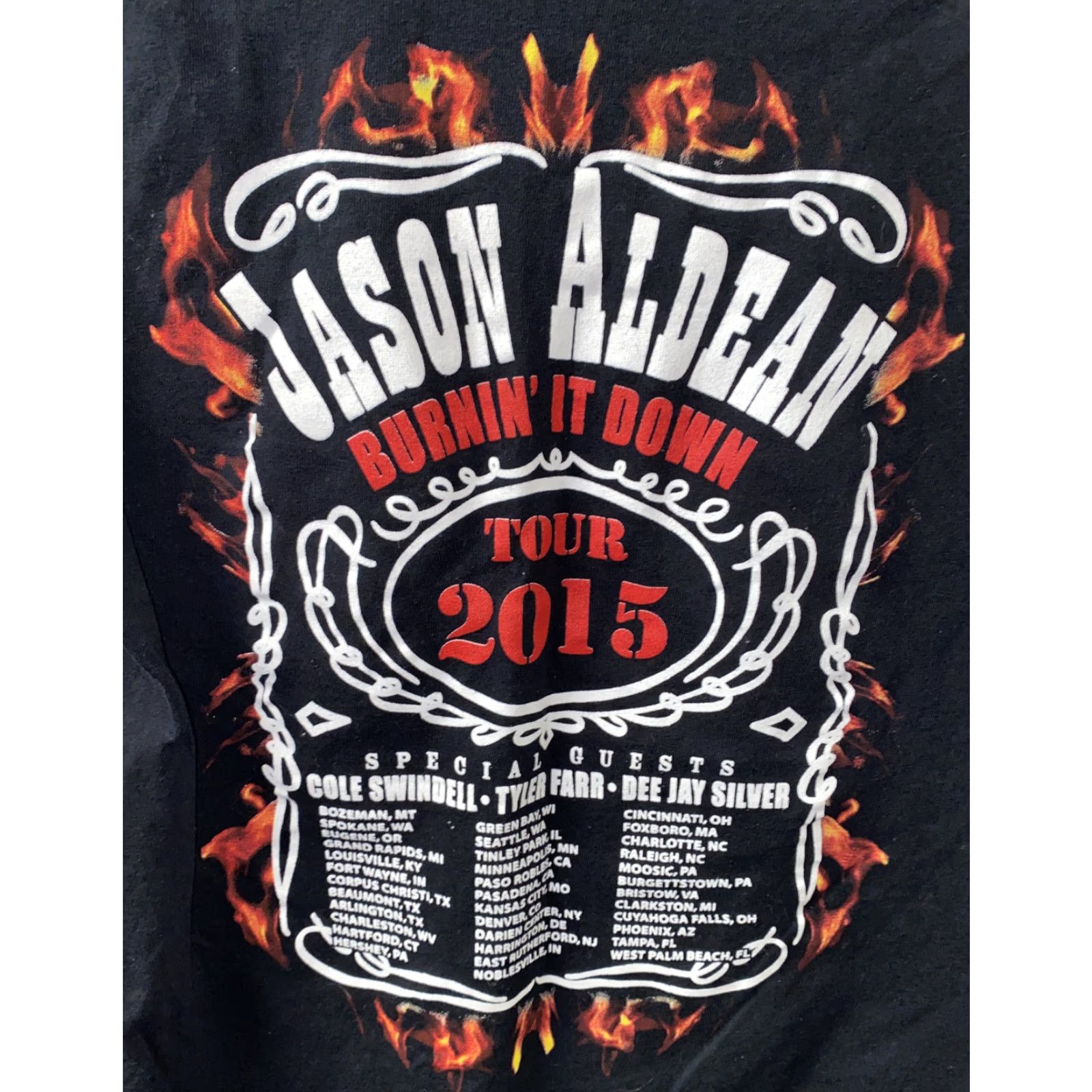 Anvil Anvil Mens Black Jason Aldean 2015 Burn It Down Tour T-Shirt Size S Size US S / EU 44-46 / 1 - 4 Thumbnail