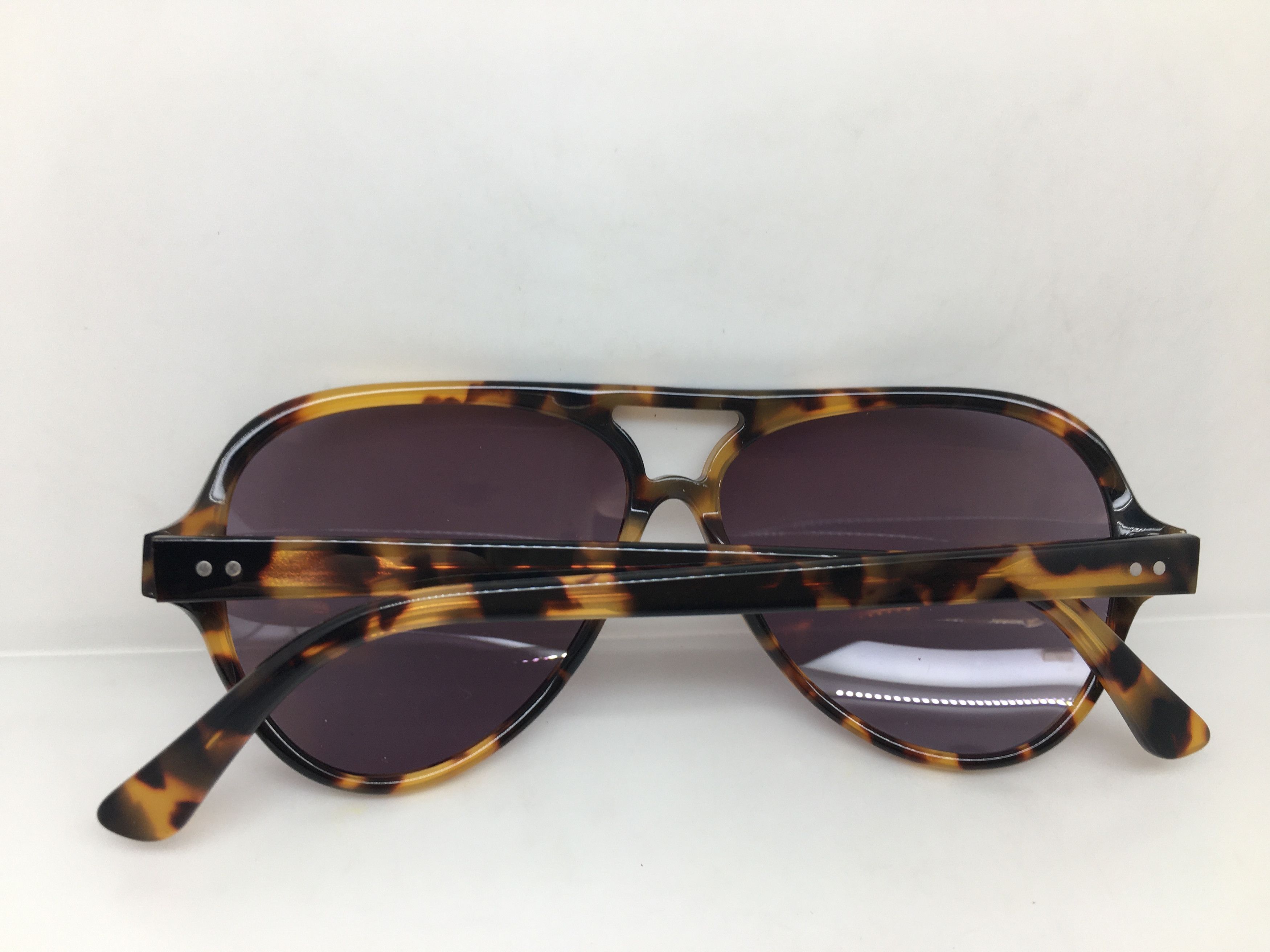 Vintage Handmade Tortoise Acetate Aviator Sunglasses Frame Pilot Size ONE SIZE - 8 Thumbnail