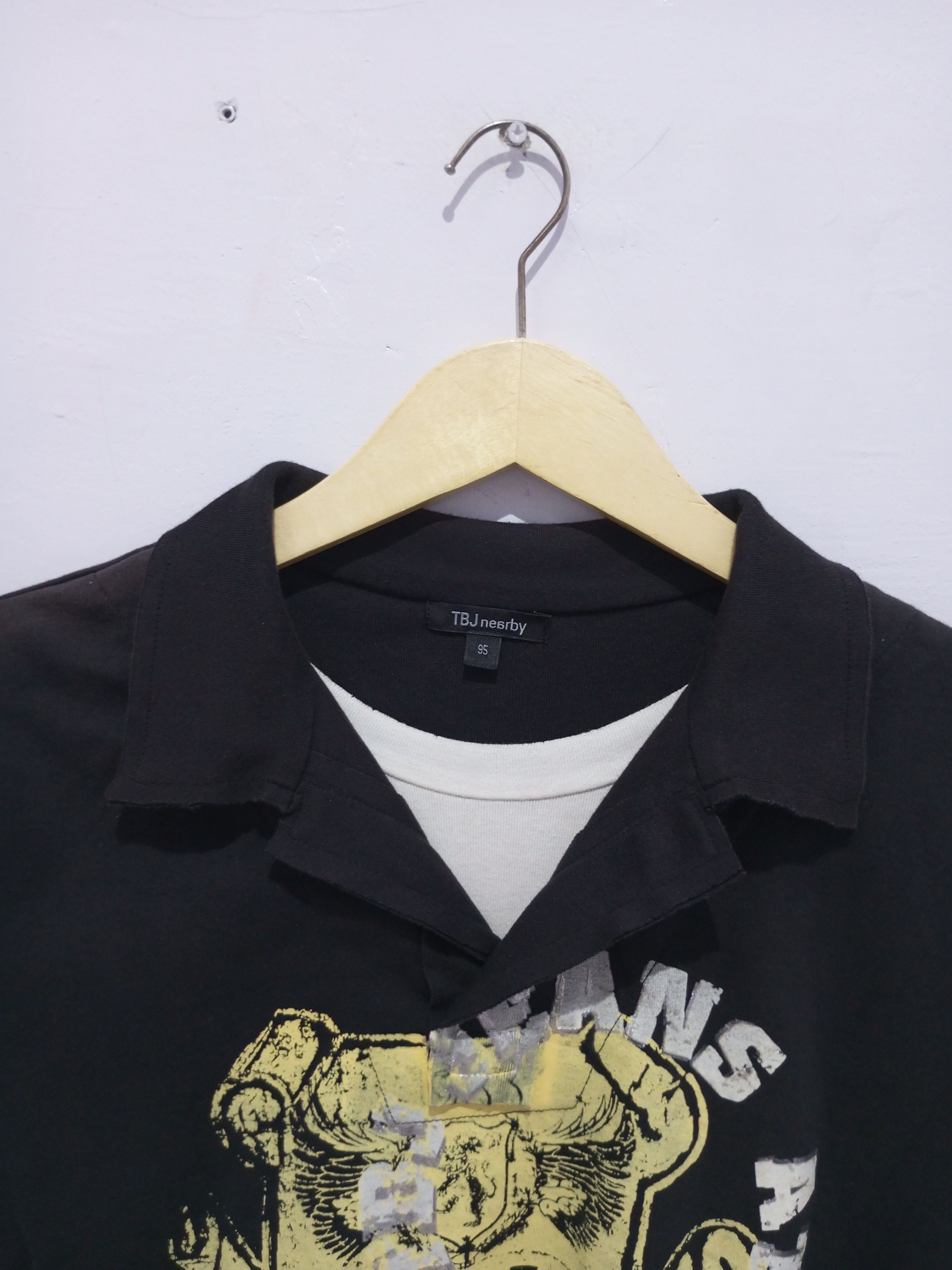 Tbj nearby double layer distressed polo shirt