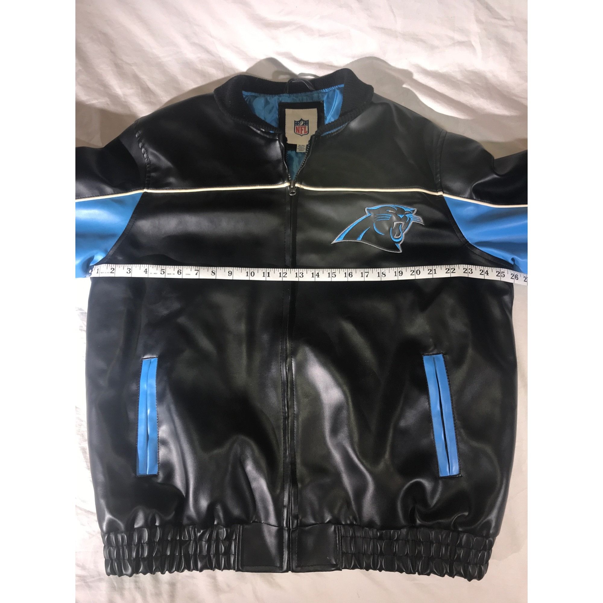NFL Vintage NFL Carolina Panthers Black Faux Leather Jacket XL Size US XL / EU 56 / 4 - 5 Thumbnail