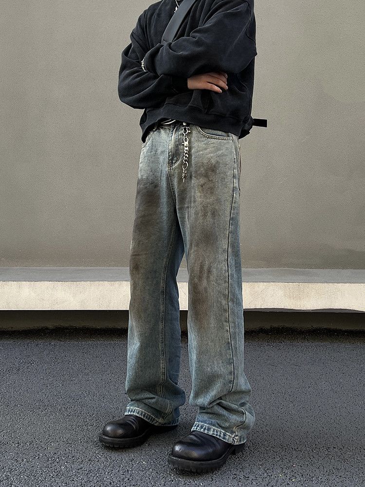 Jean × Vintage Waste Soil Wash Dirty Jeans Size US 27 - 3 Thumbnail