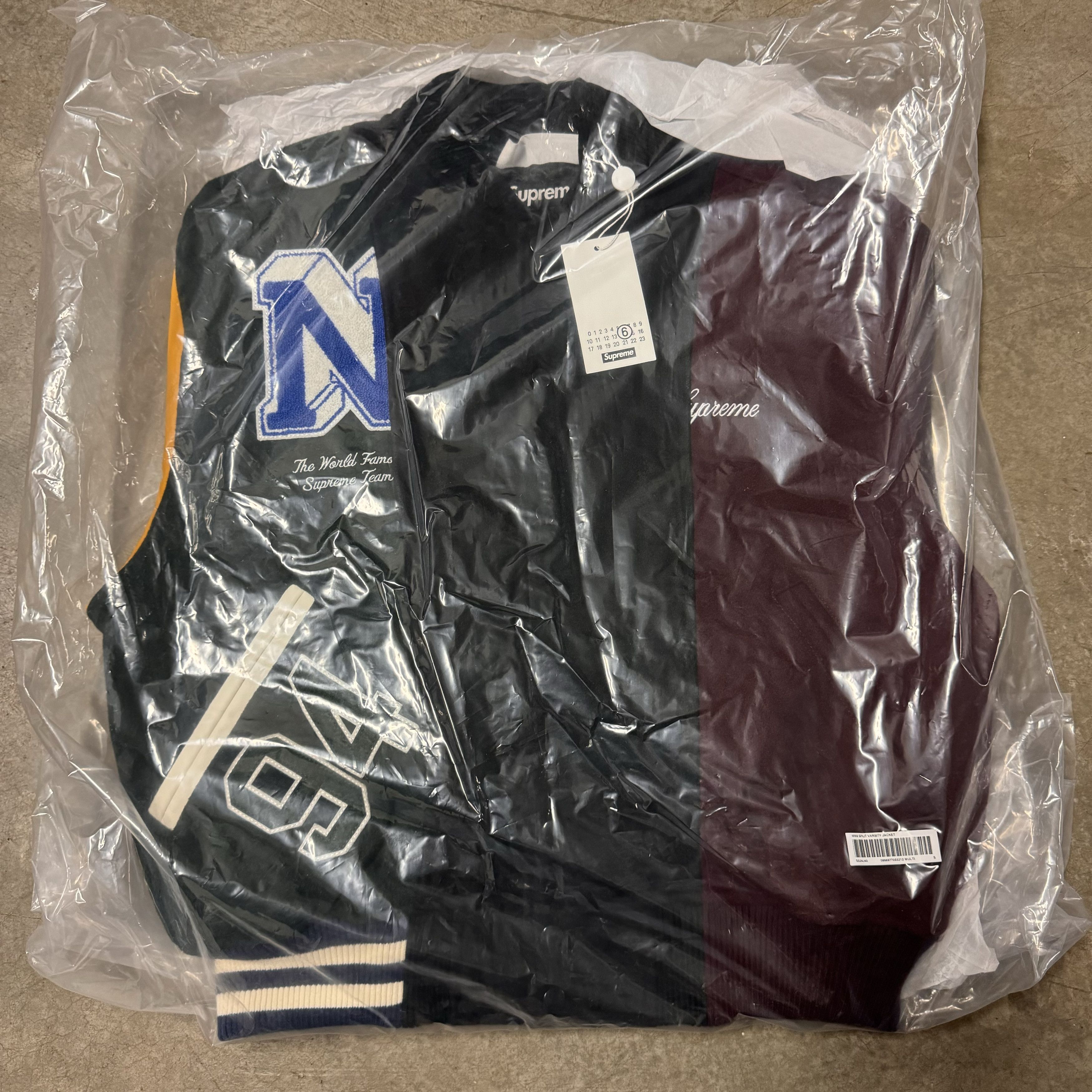 Supreme Supreme x MM6 Maison Margiela Split Varsity Jacket / Small ...