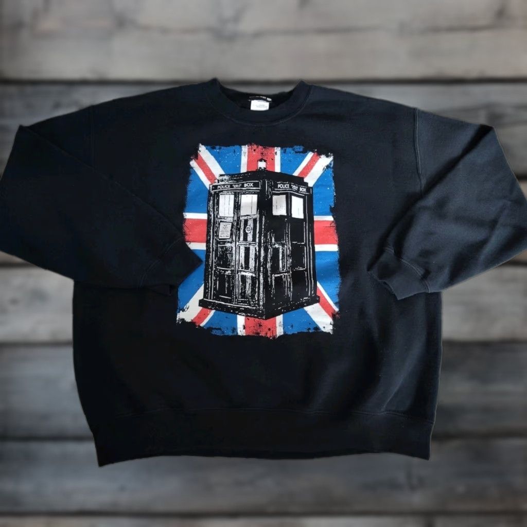 Ripple Junction Doctor Who Bbc Tardis Union Jack Fleece Sweatshirt Mens Size L Ripple Junction Size US L / EU 52-54 / 3 - 1 Thumbnail