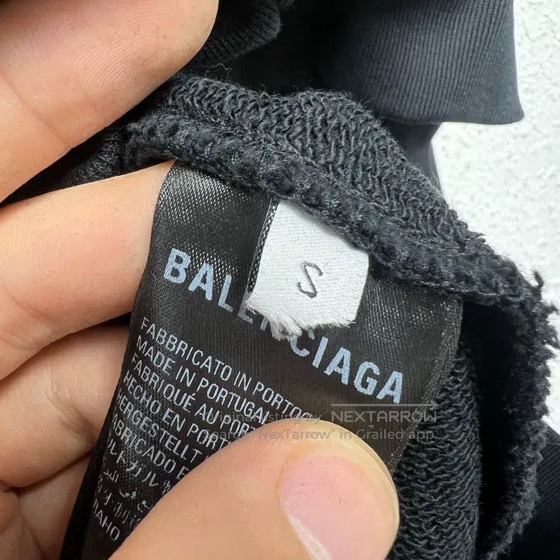 Balenciaga Balenciaga Crystal Lock Logo Water-Washed Black Hoodie Size US S / EU 44-46 / 1 - 4 Thumbnail
