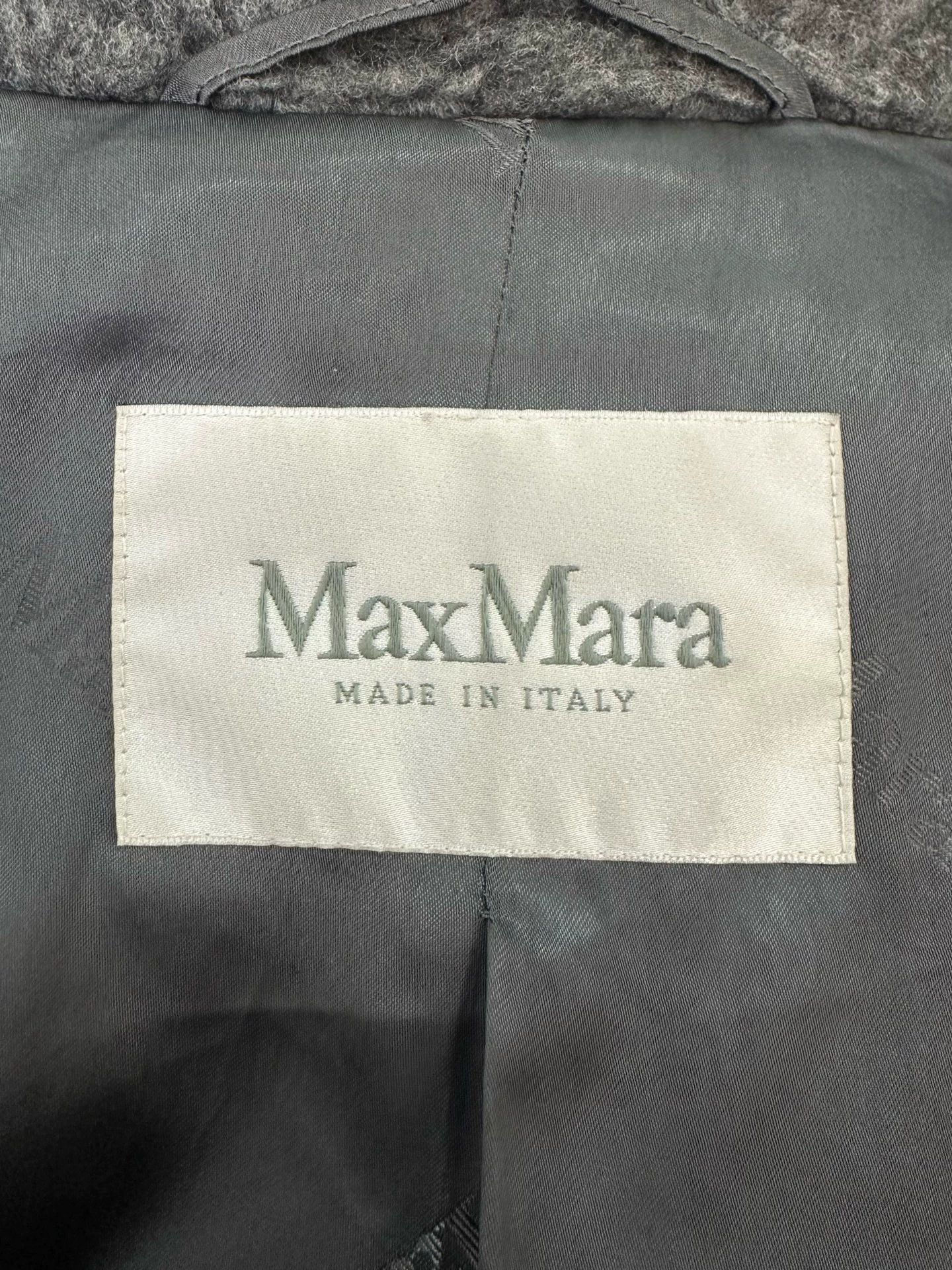Max Mara MaxMara Teddy Long Funnel Neck Coat Women's Deep Gray Size XS / US 0-2 / IT 36-38 - 7 Thumbnail