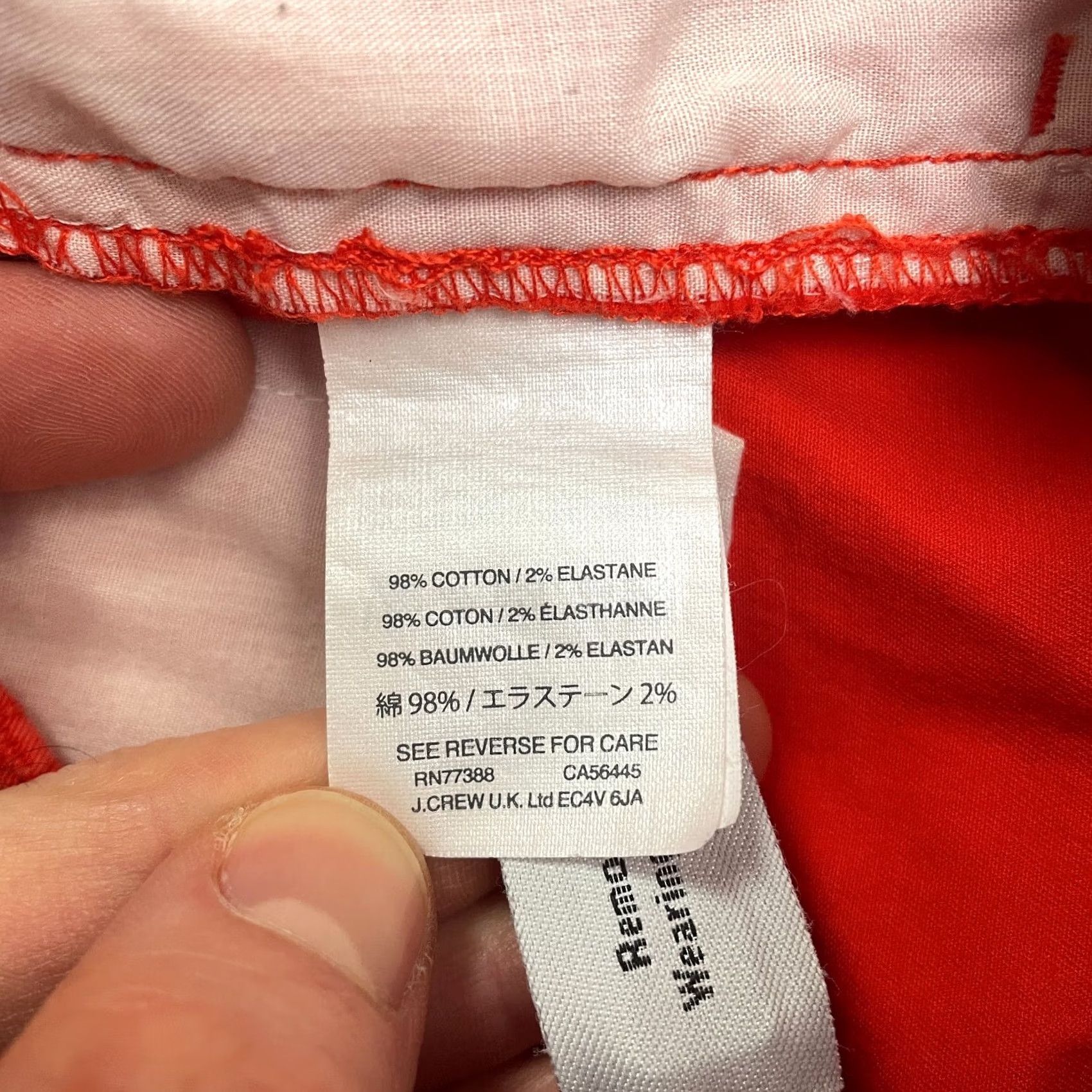 J.Crew J.Crew Chino Shorts Womens 00 Solid Red Mid Rise Cotton Casual Pocket Outdoor Size 24" / US 00 / IT 34 - 7 Thumbnail